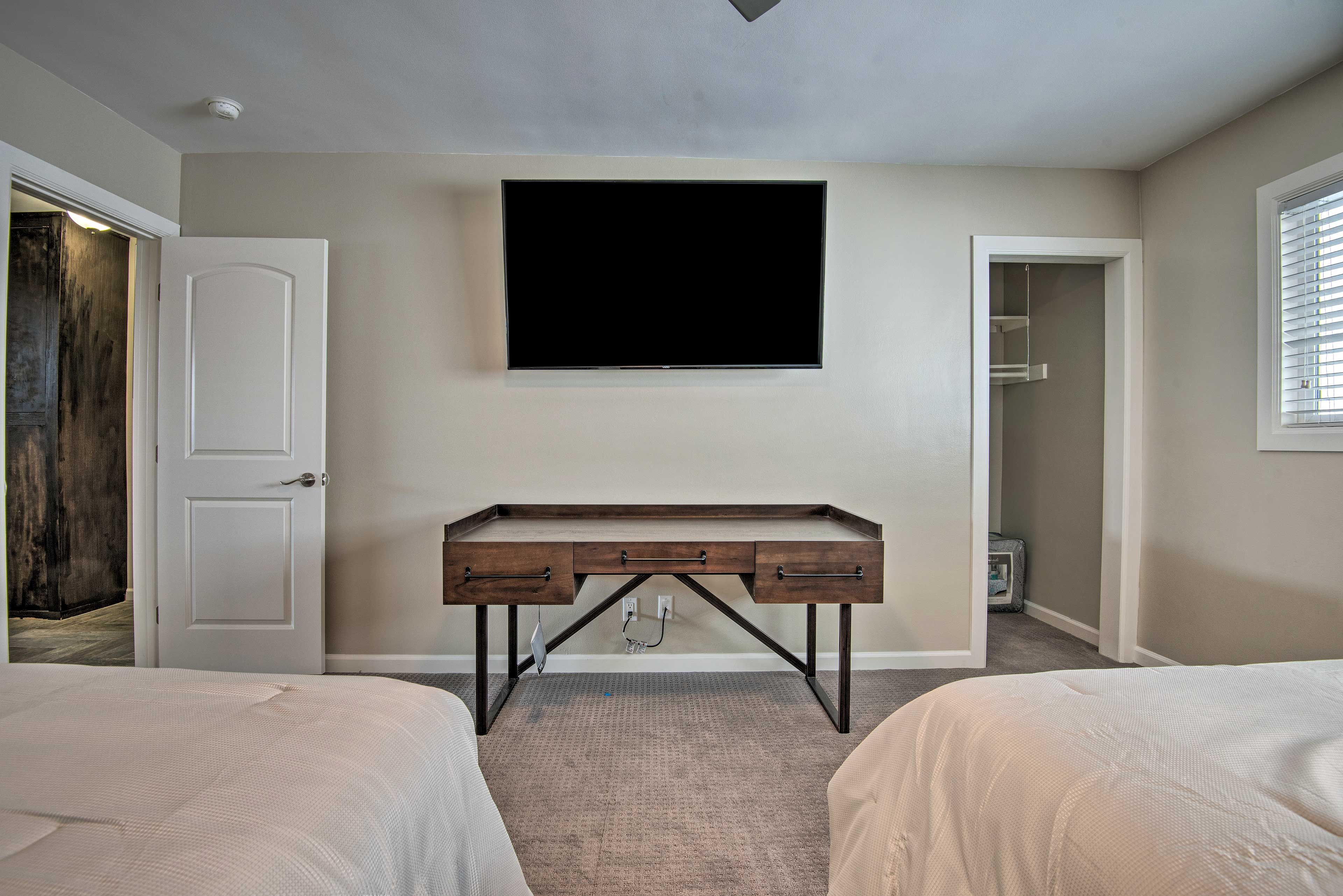This in room Smart TV makes catching up on your favorite shows effortless.