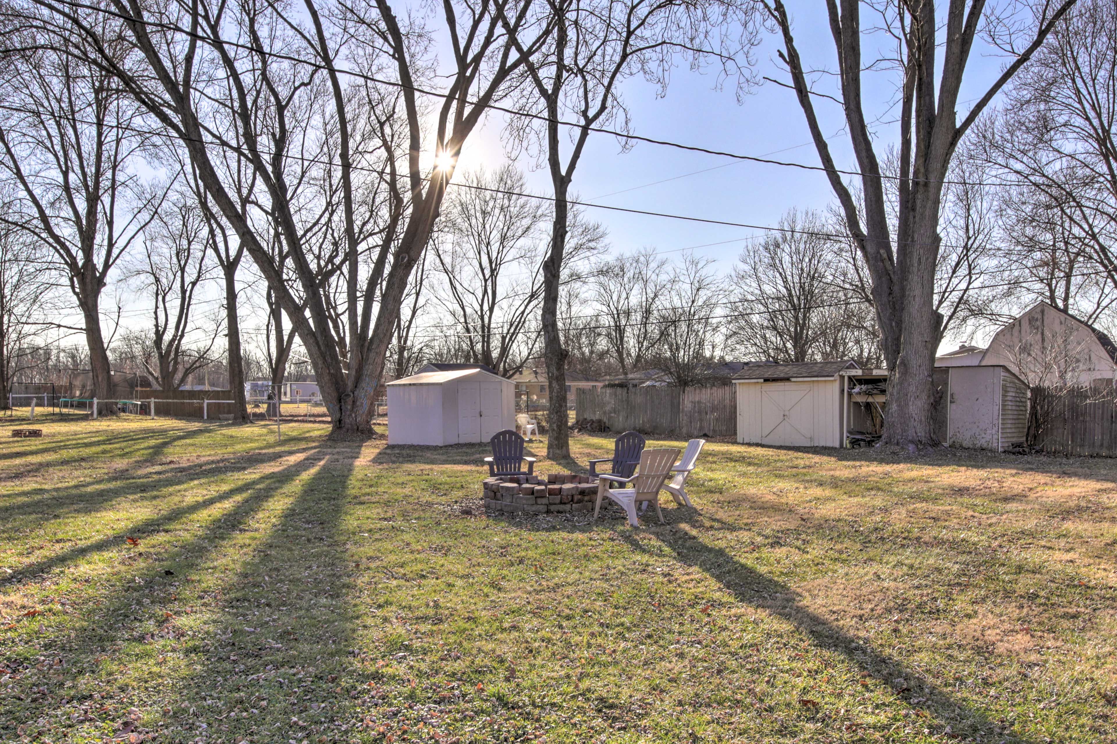 End each evening out by the fire pit.