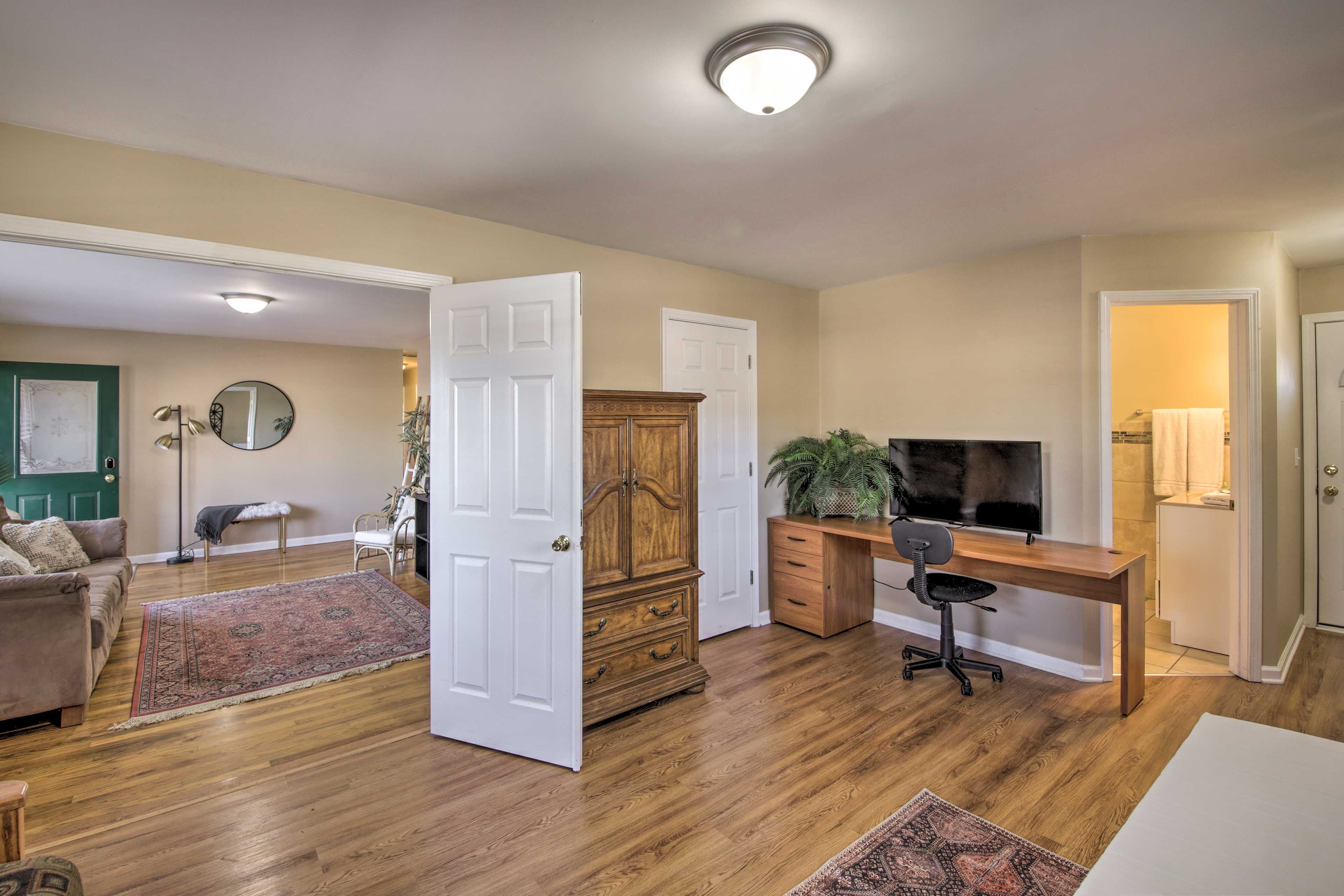 The home has an open floor plan.