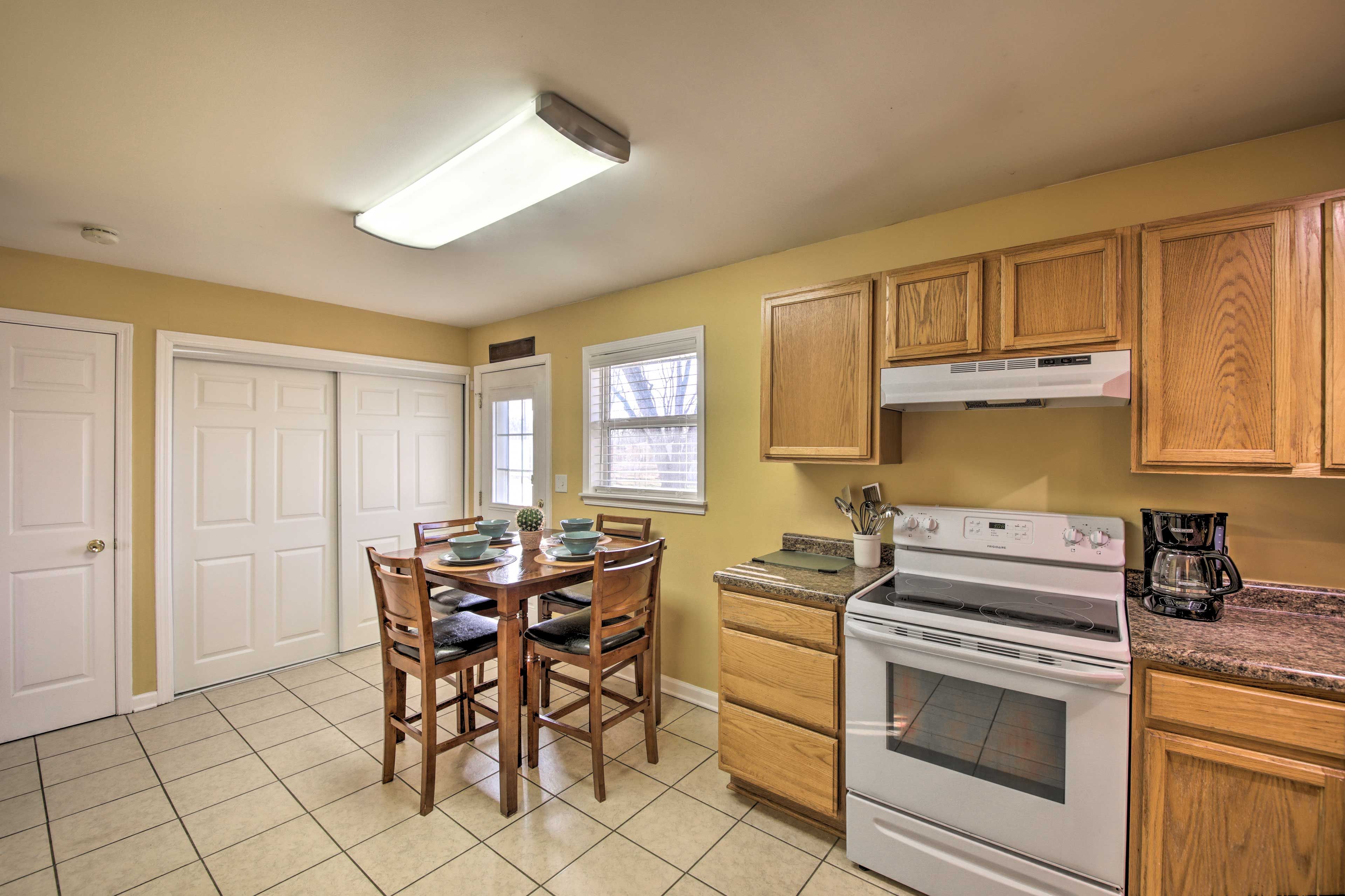 The kitchen comes fully equipped with everything you need.