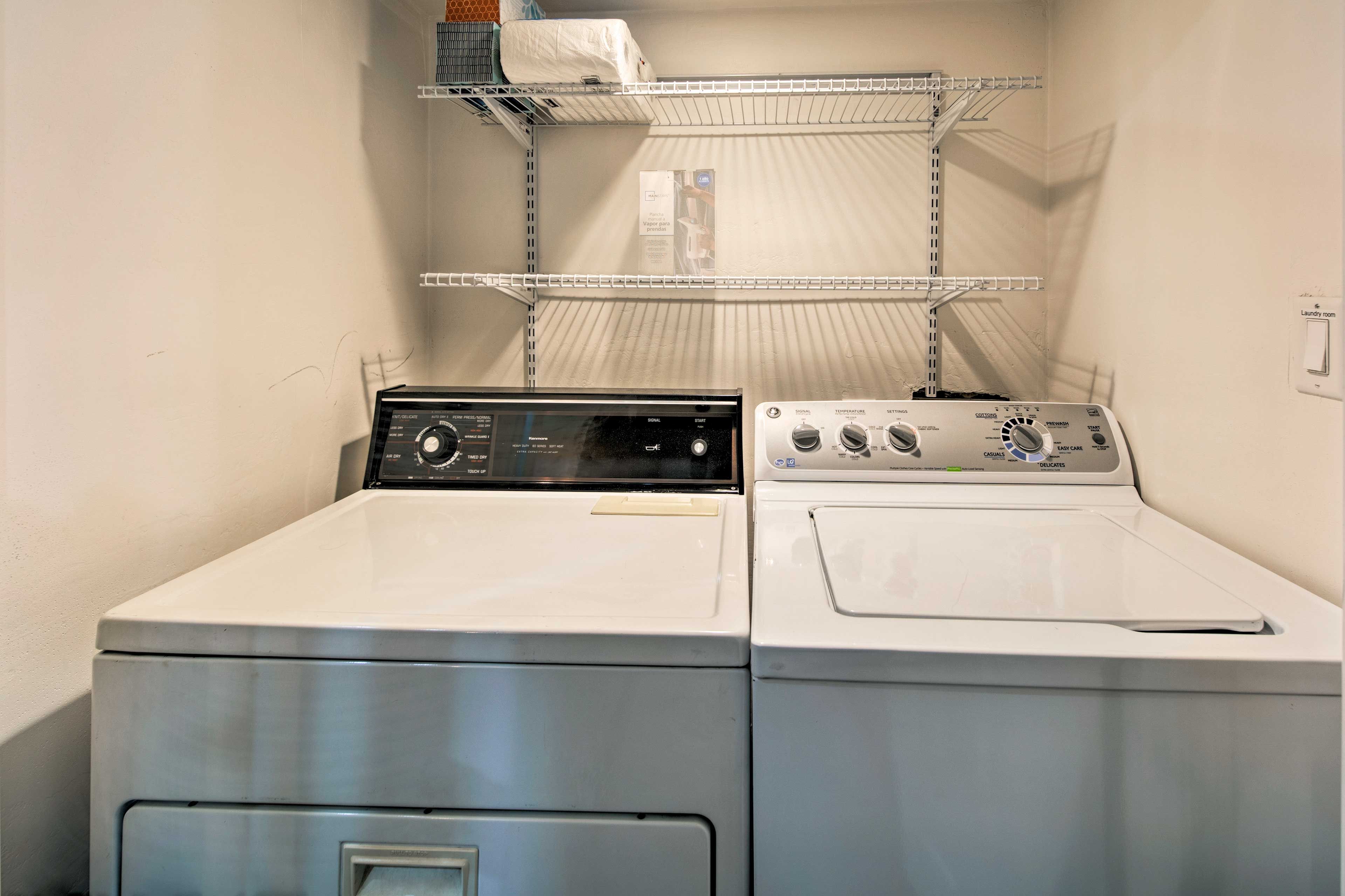 Pack light with the convenience of the washer and dryer.