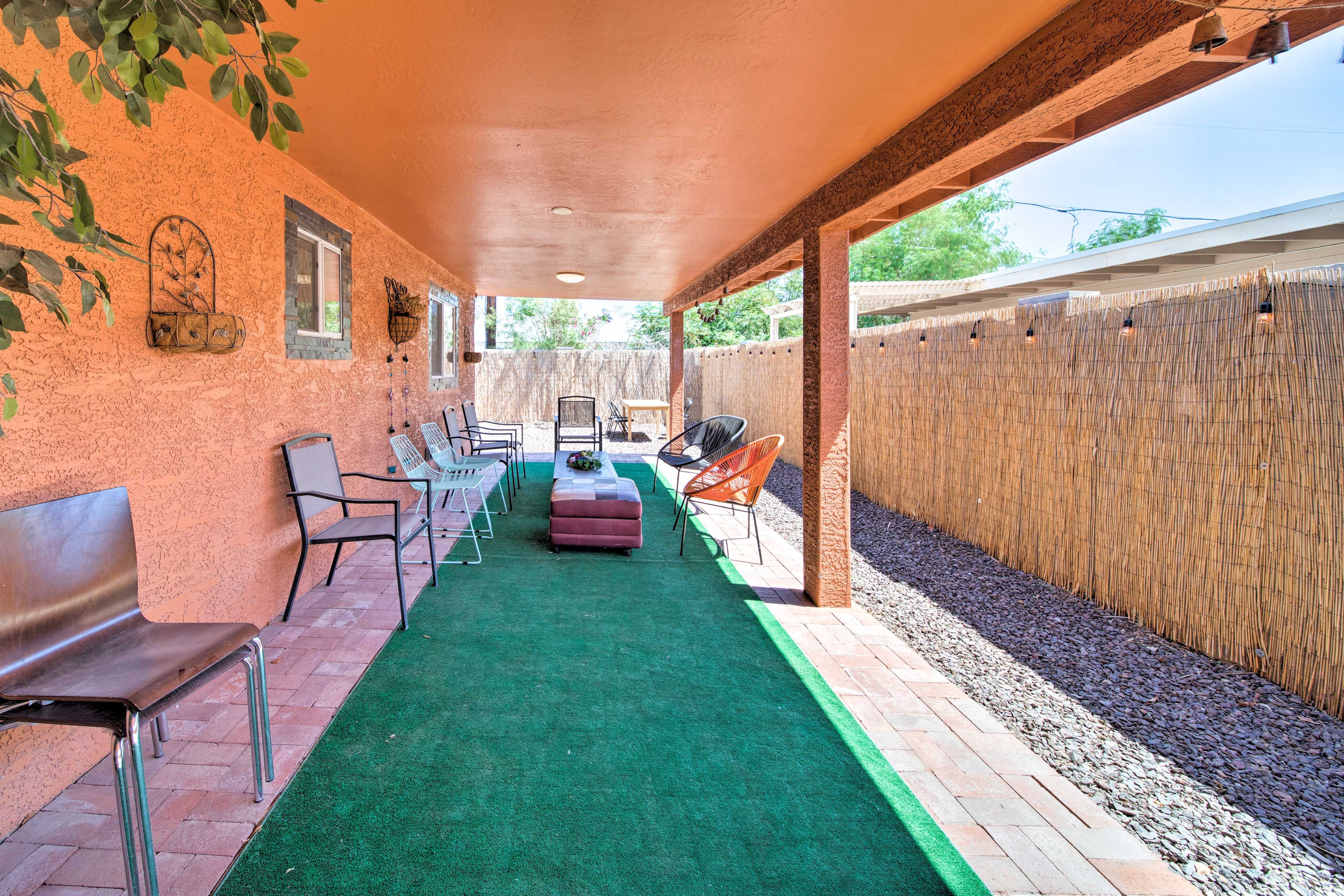 Enjoy tranquil evenings in this serene space.