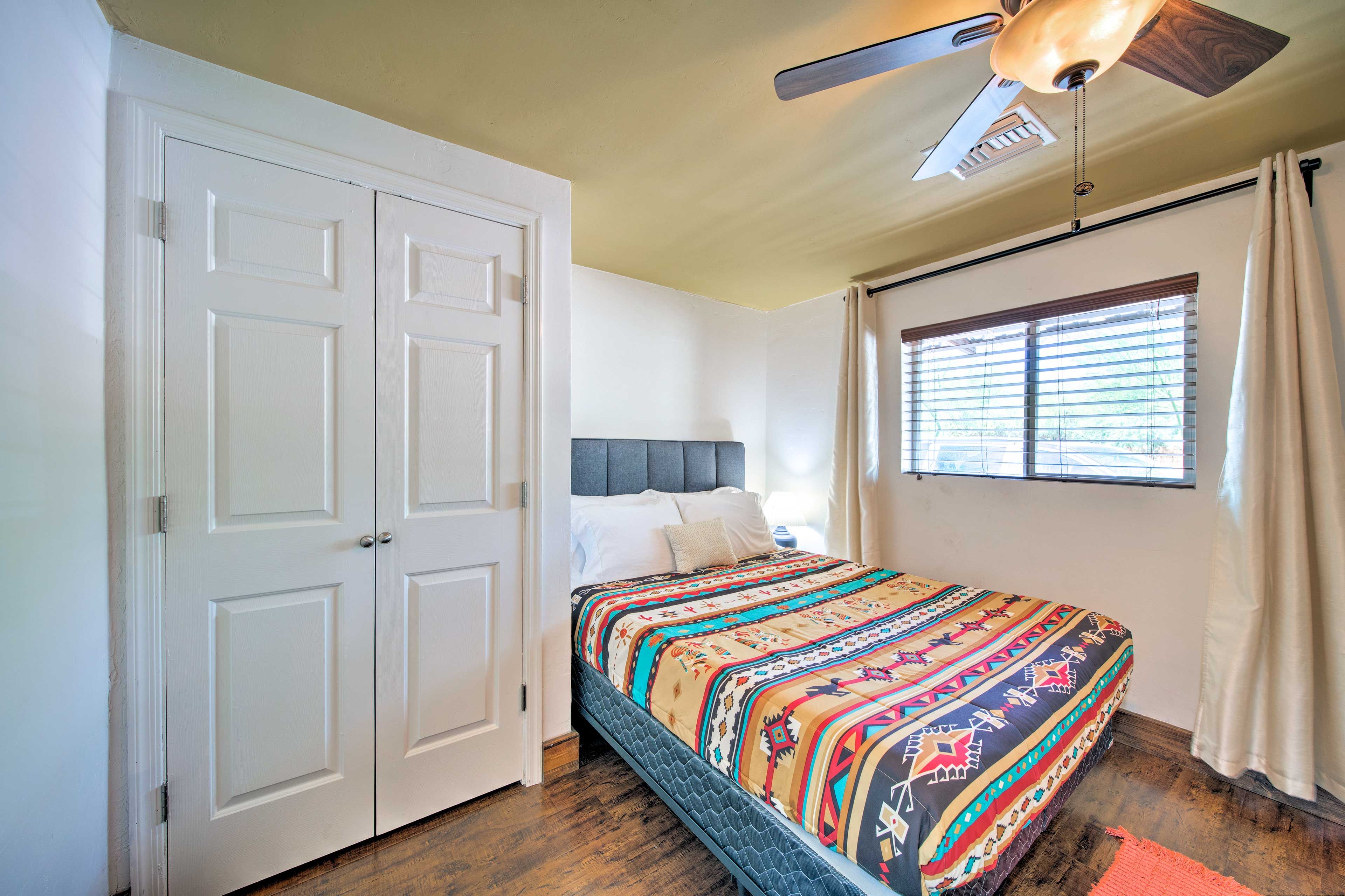 Sweet dreams await in this queen-sized bed!