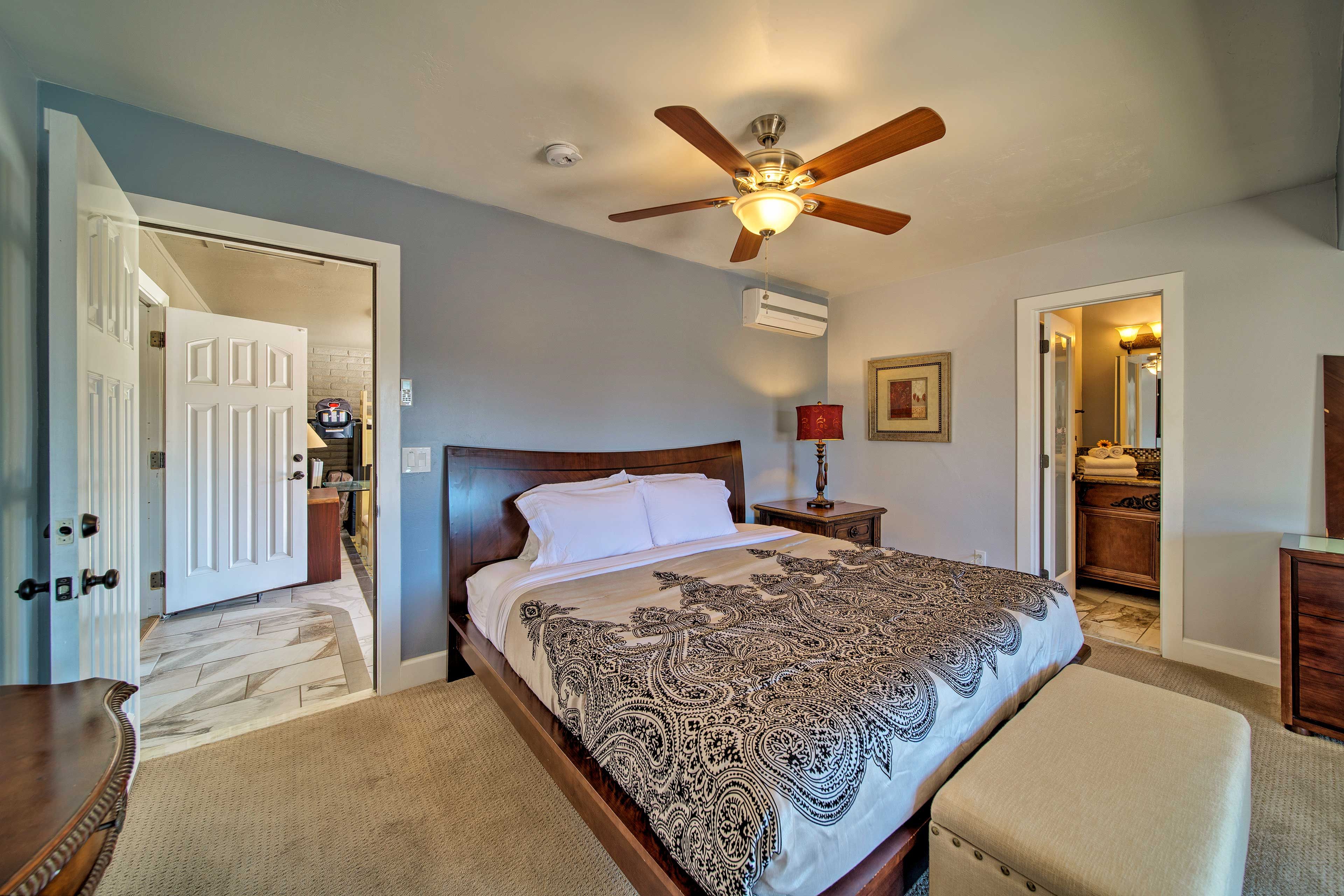 Curl up under the cloud-like comforter for restful slumbers.