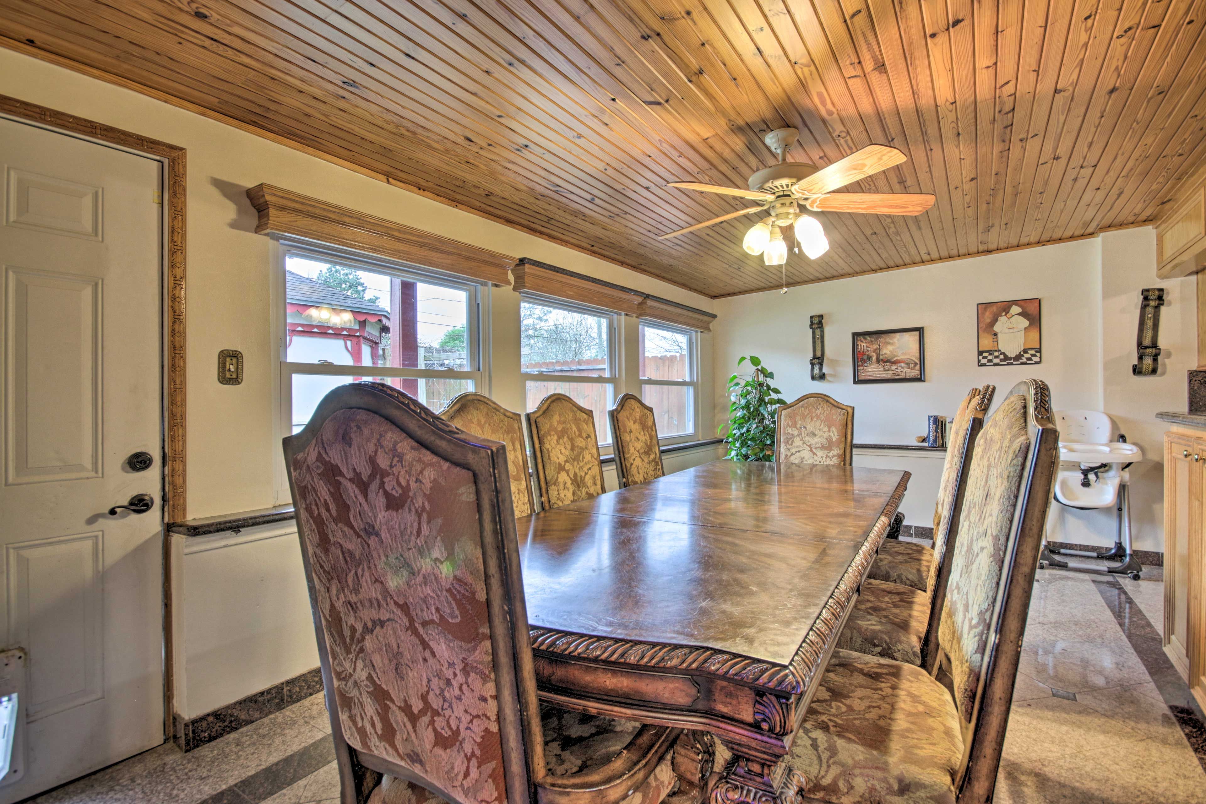 This family-friendly home has a high chair for guests' use.