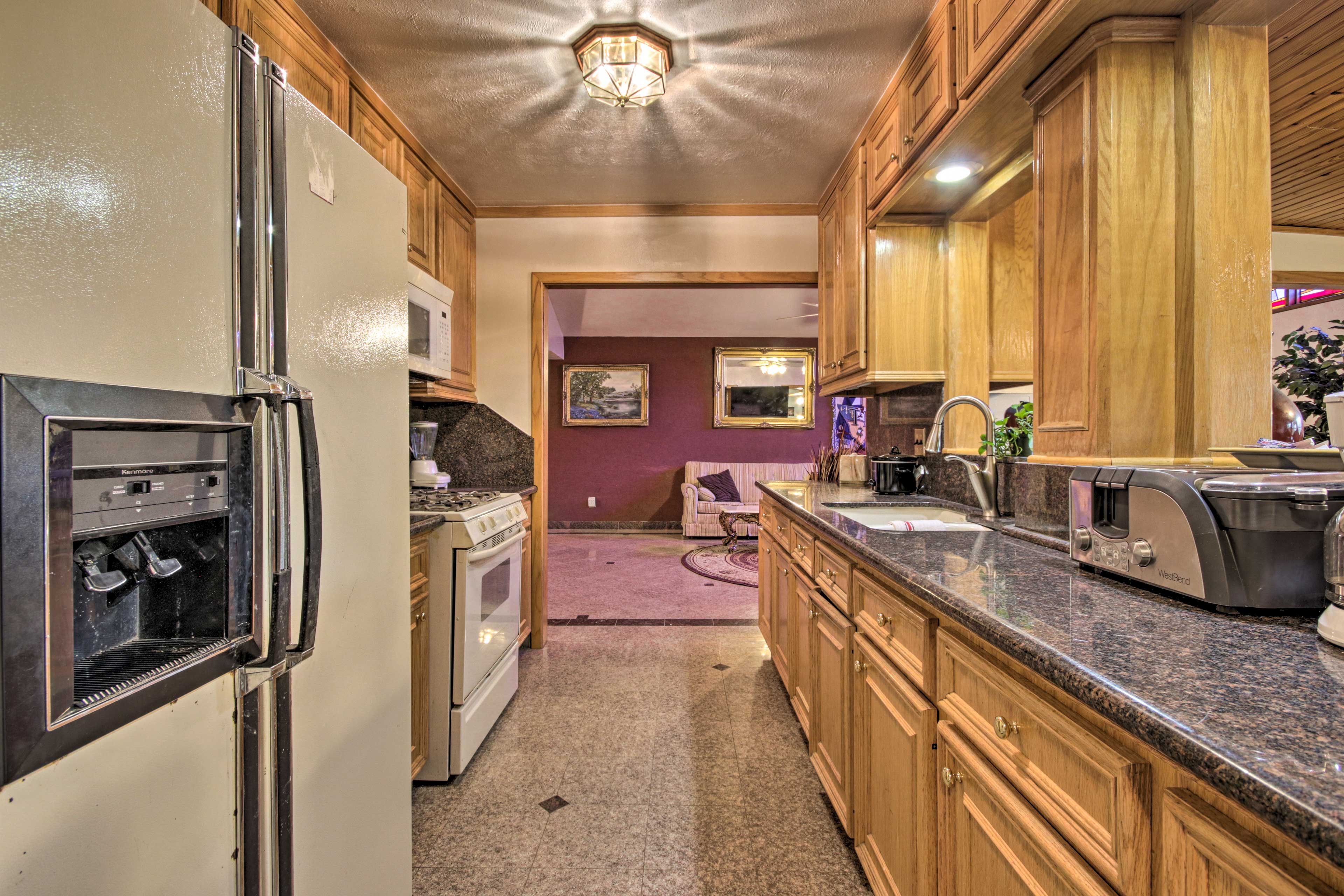 The kitchen comes well equipped for your culinary adventures!
