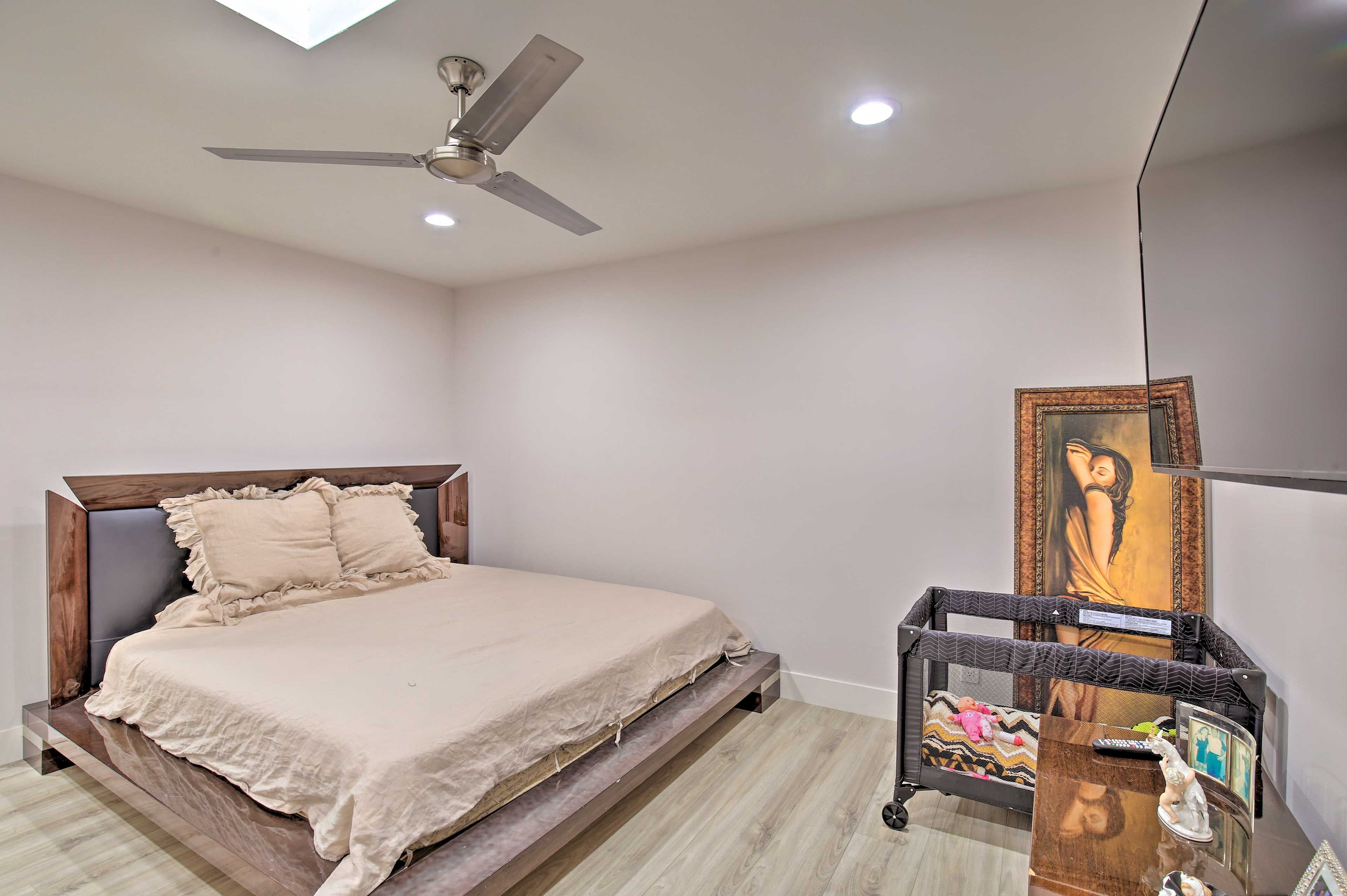 With a king bed and Pack 'n Play, this room is perfect for growing families.