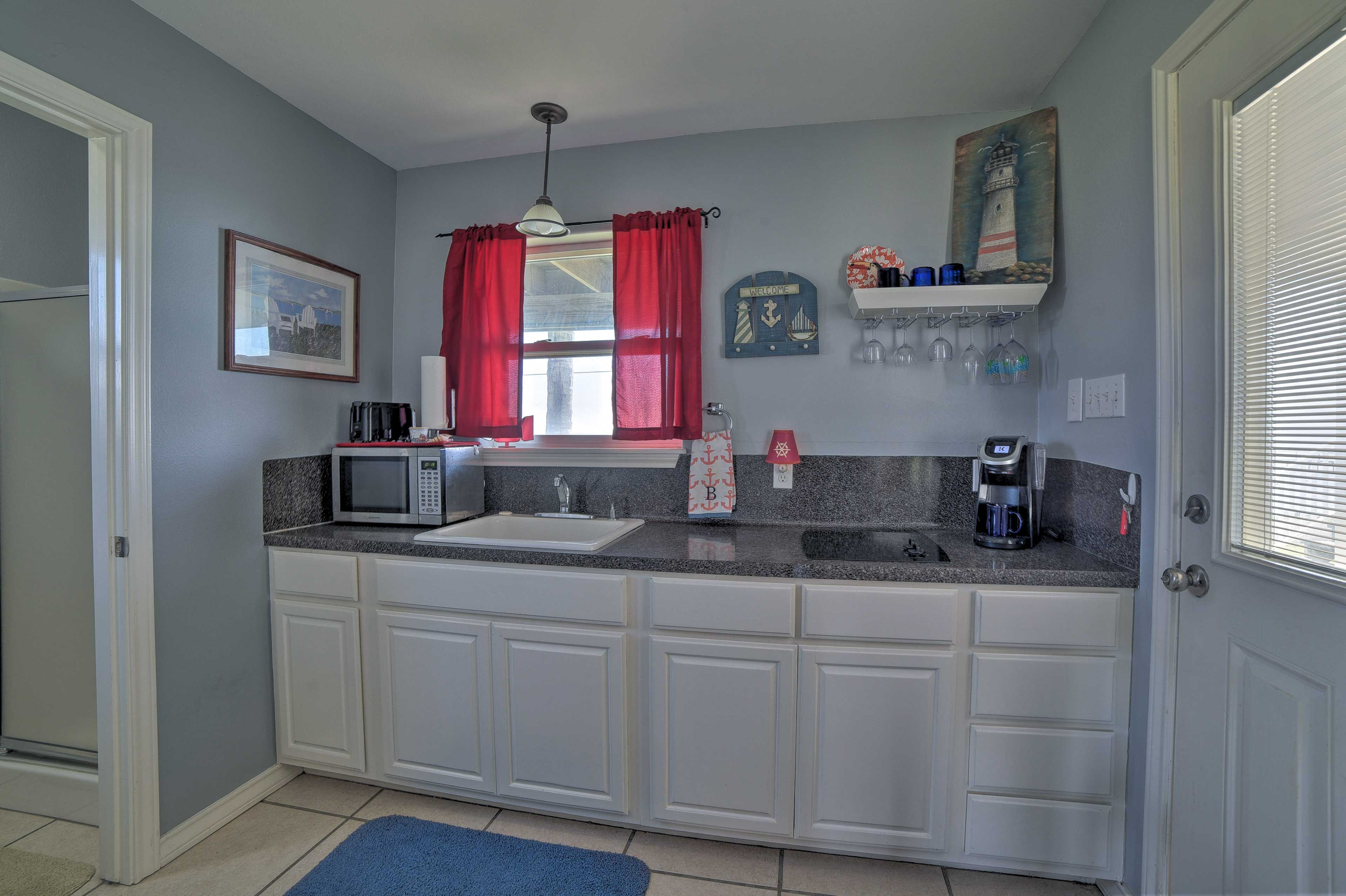 Prepare meals in the well-equipped kitchenette.