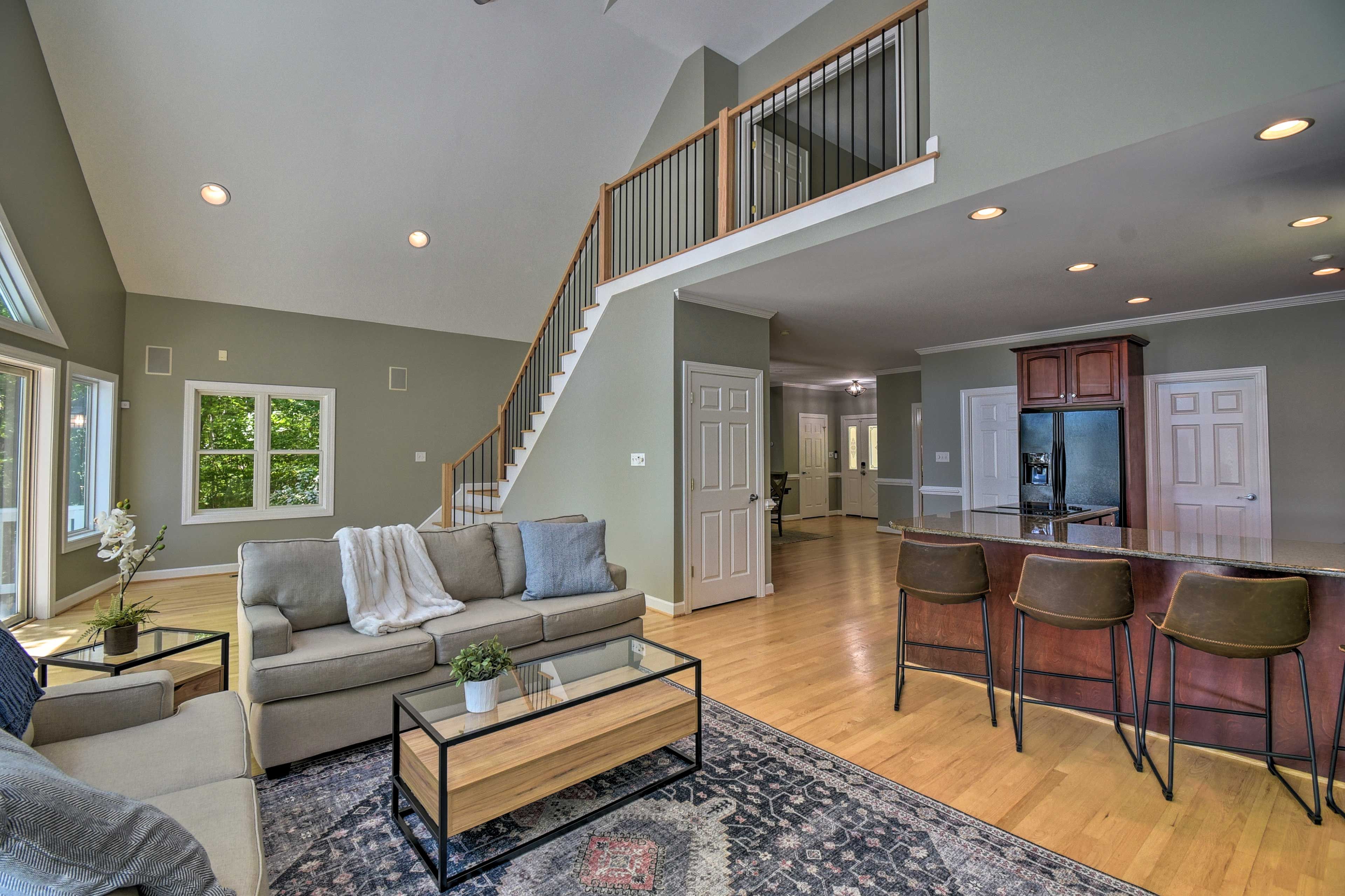 Take a seat and unwind in the main floor living area.