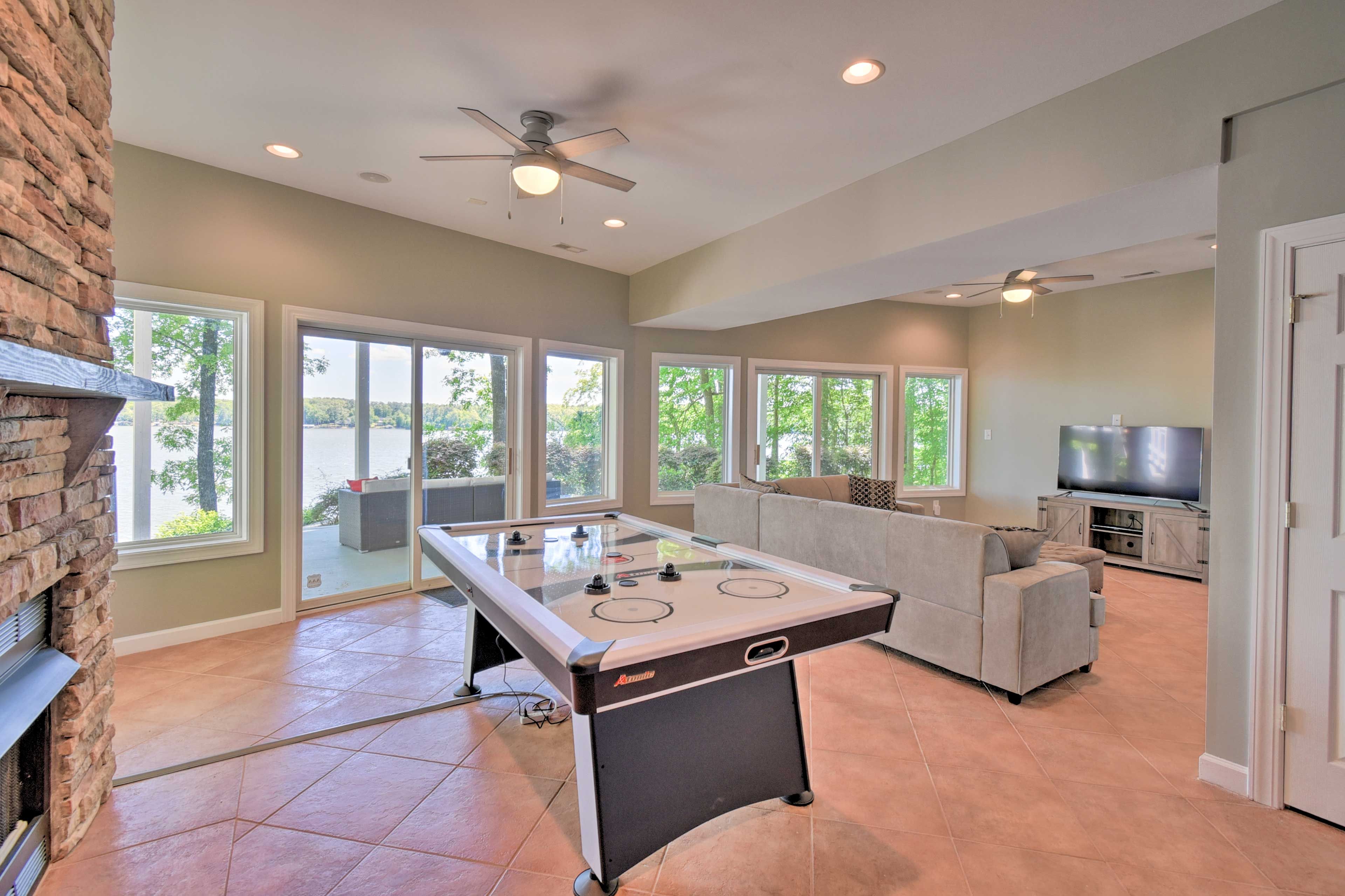 Head downstairs to the basement for a family game night.