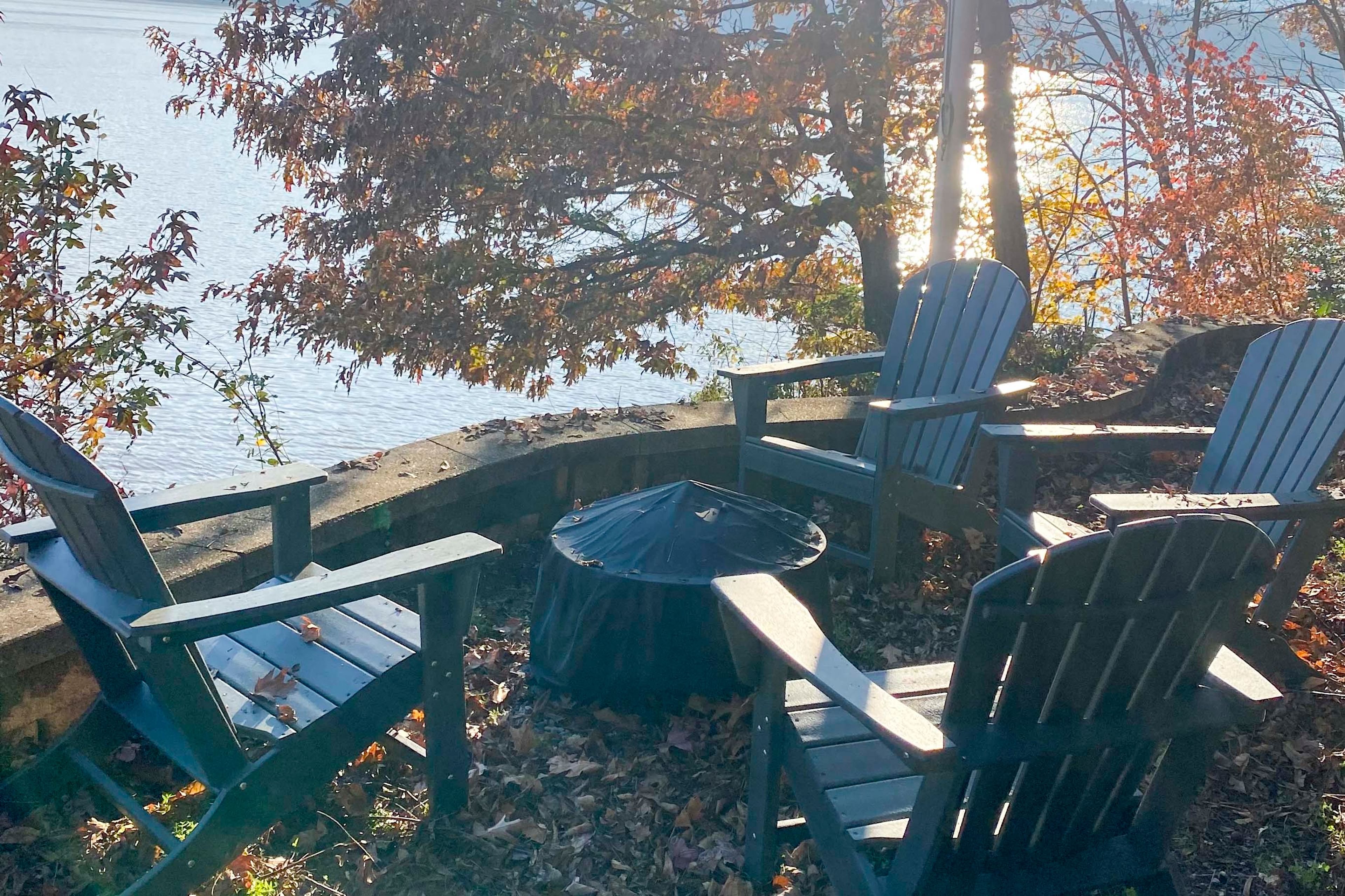 Enjoy s'mores with lake views.