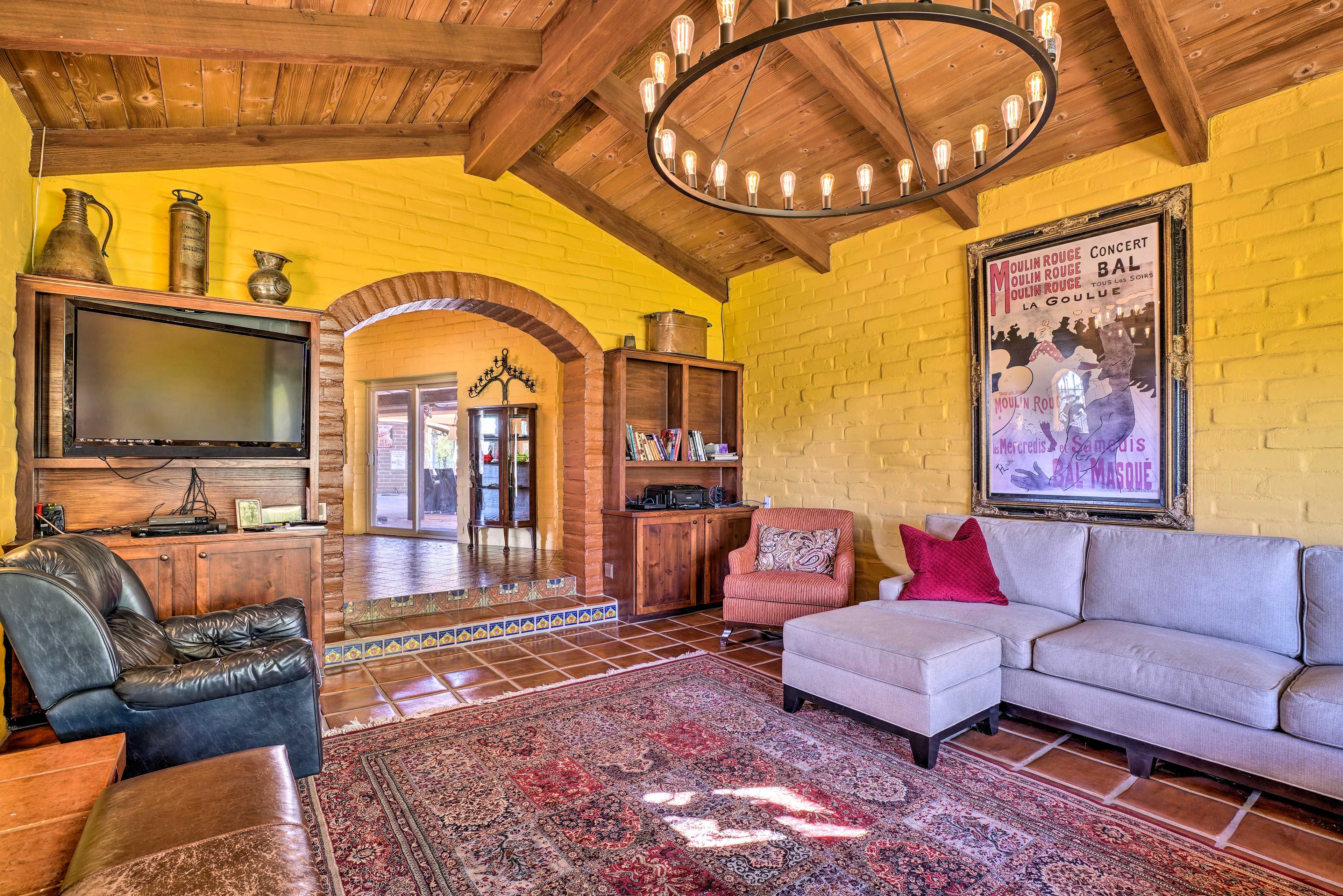 Curl up on the sofa for a leisurely movie night in.