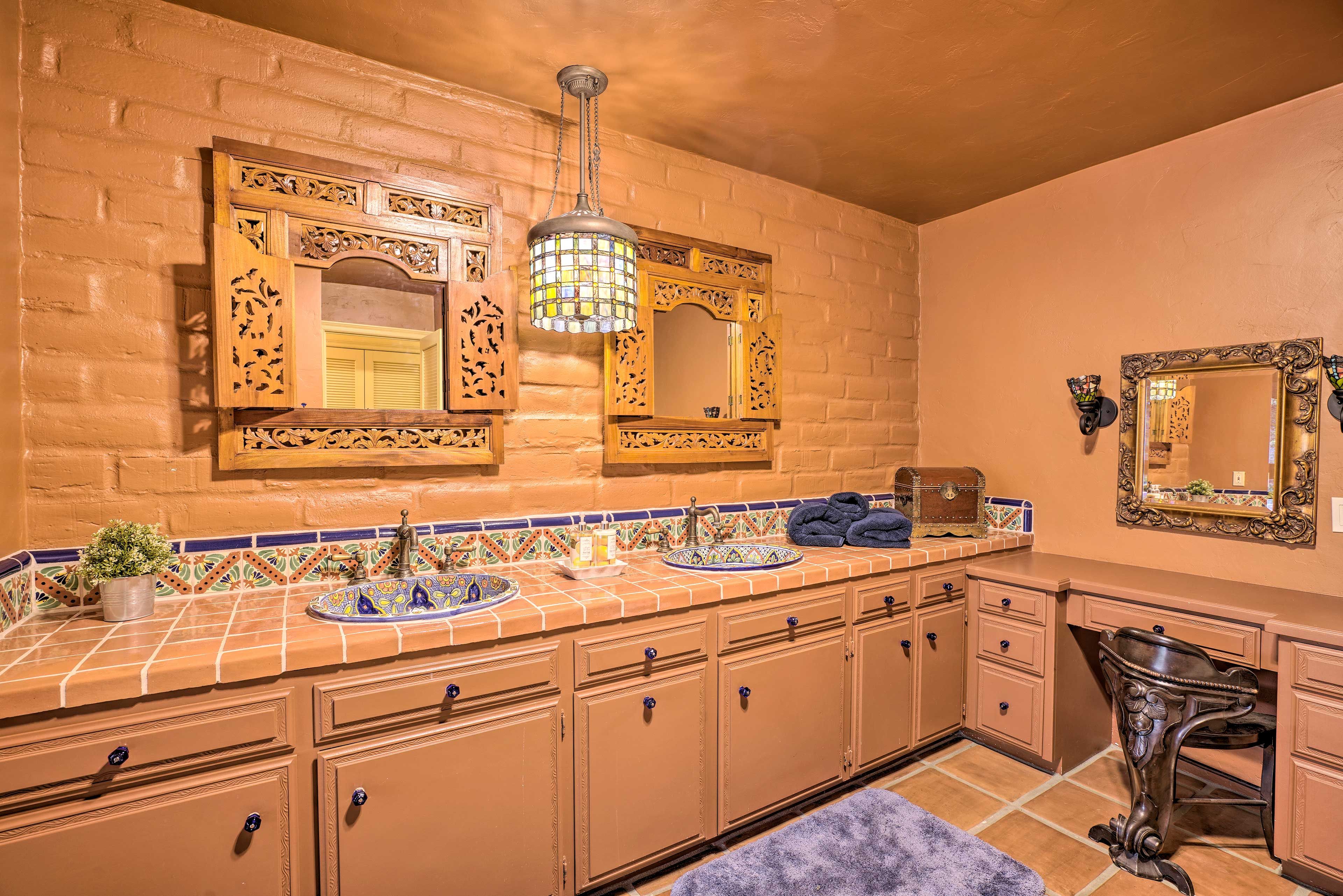 A dual-sink vanity makes getting ready a breeze.