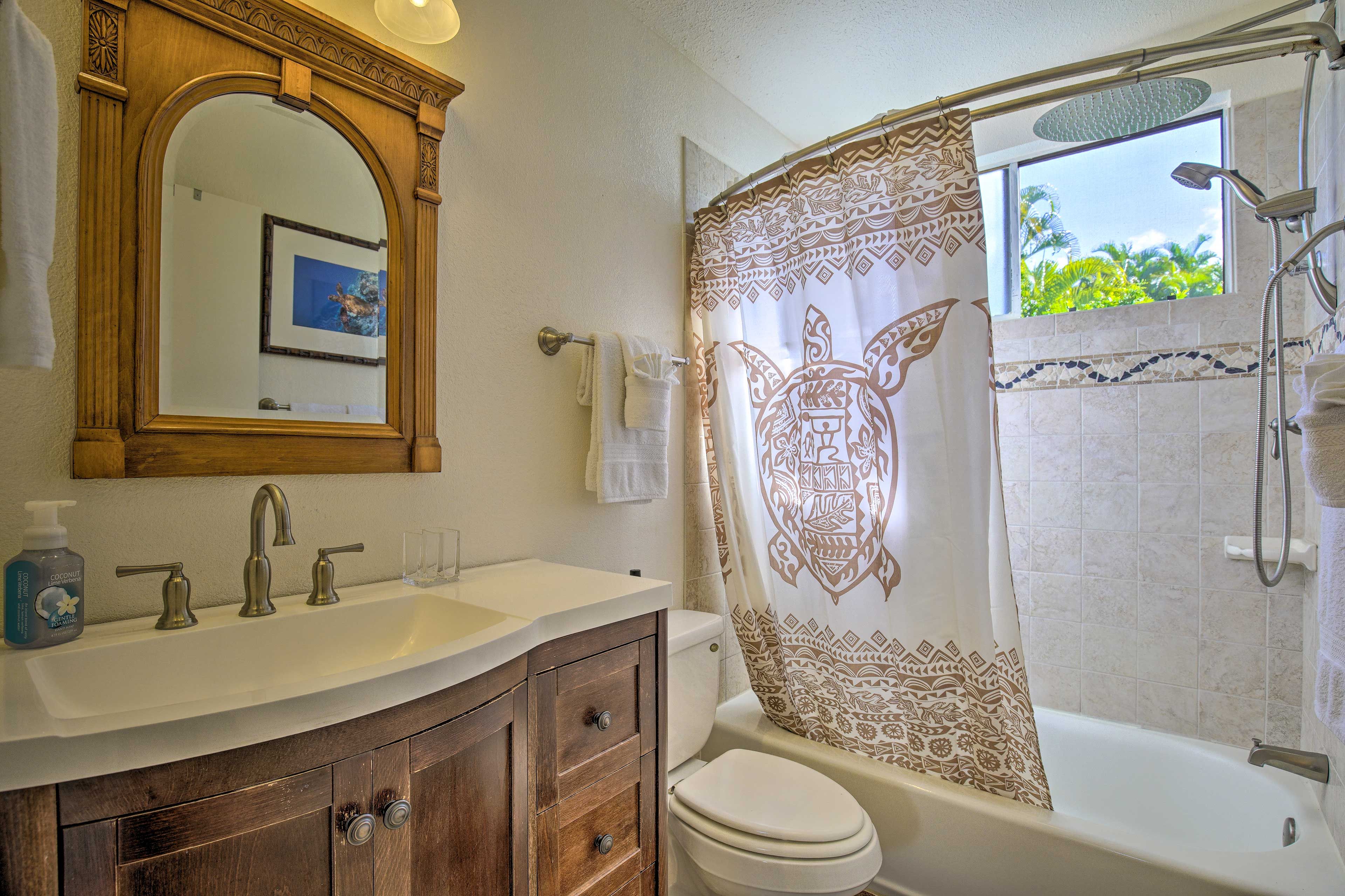 Rinse off with a shower or relax with a bath.
