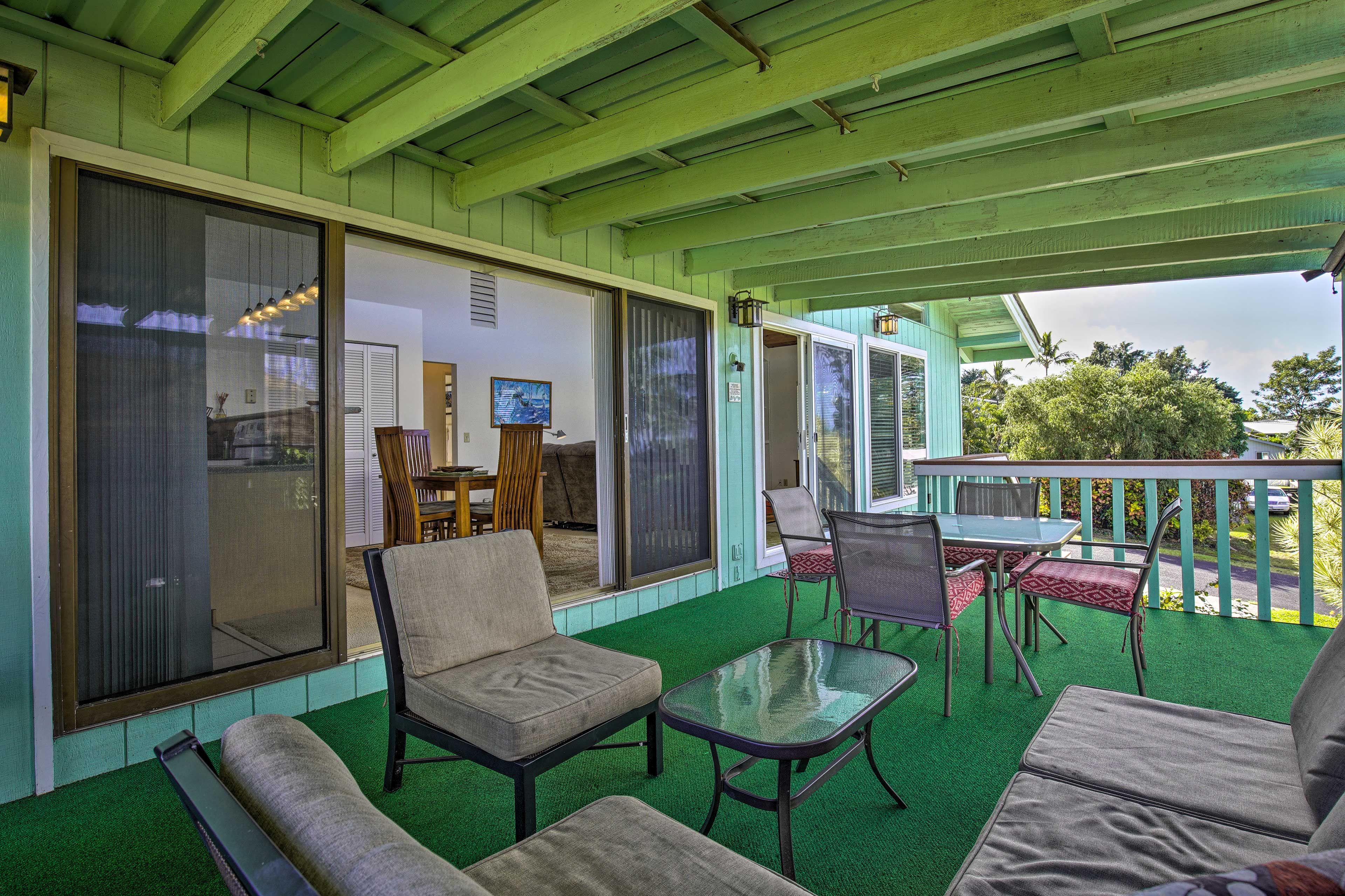 Sip your morning coffee in the cool island breeze.