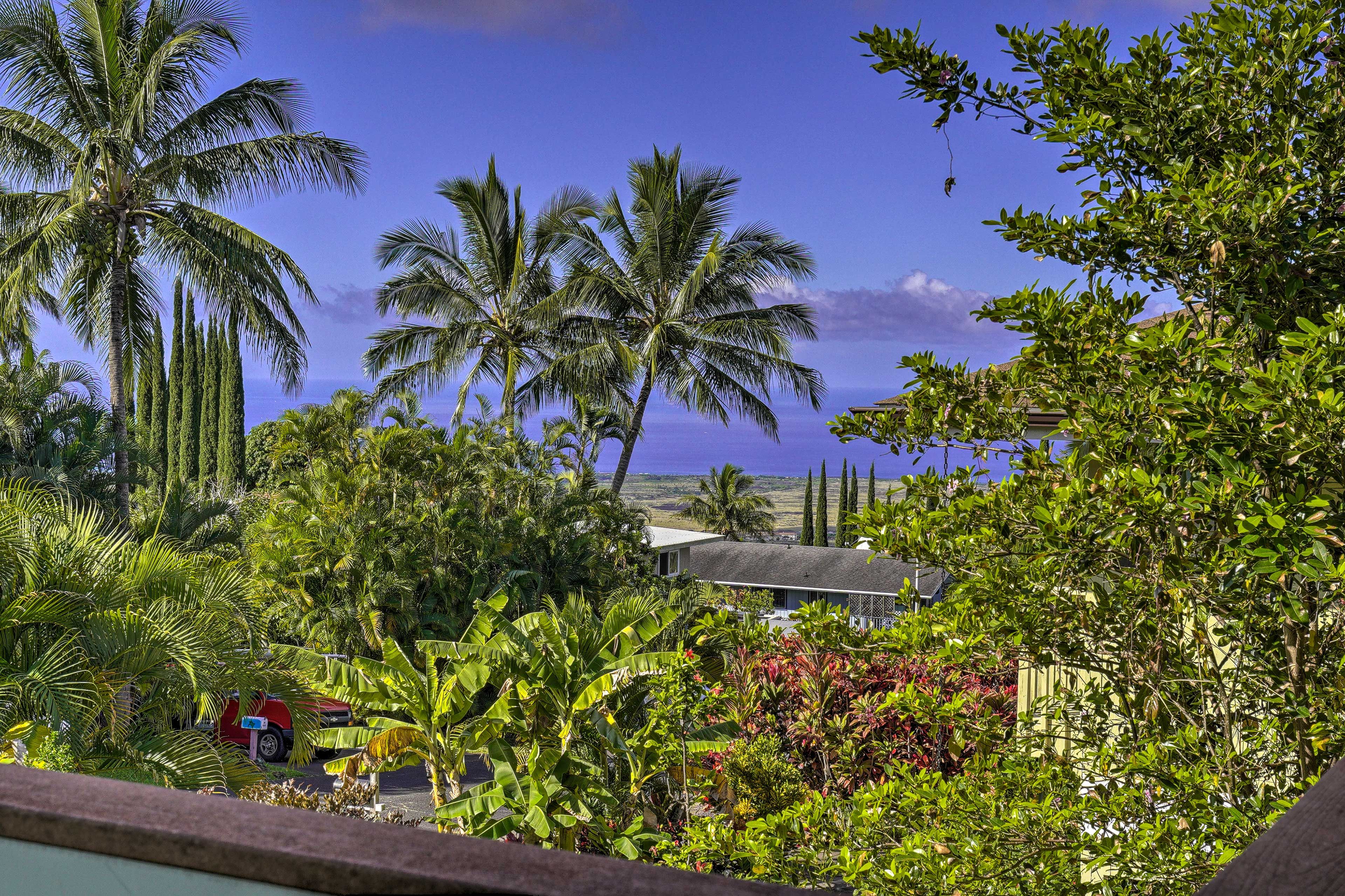 Look out to stunning tropical views of the coast.