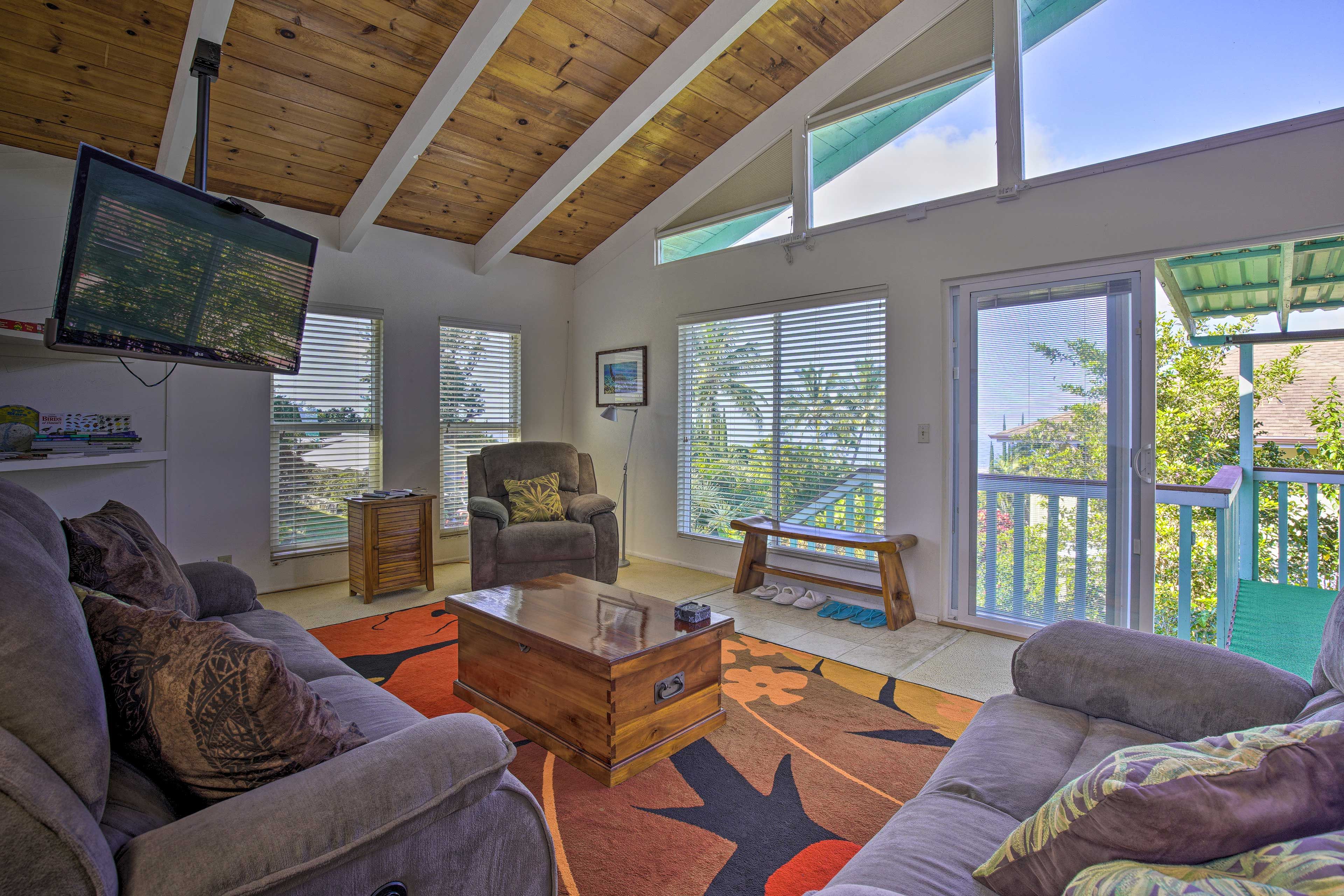 Relax on the reclining sofas during leisure hours.