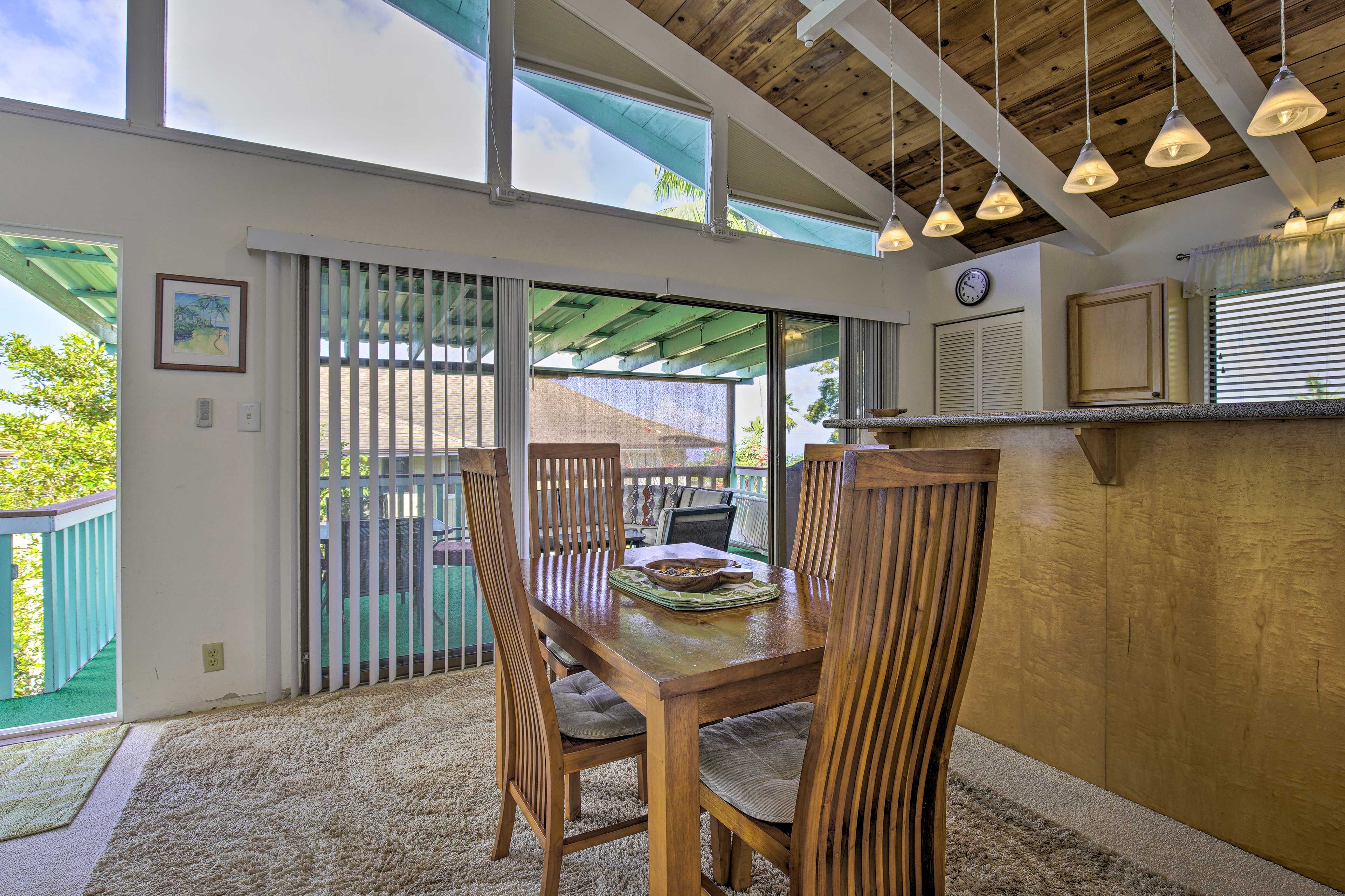 Share home-cooked feasts at the dining table.
