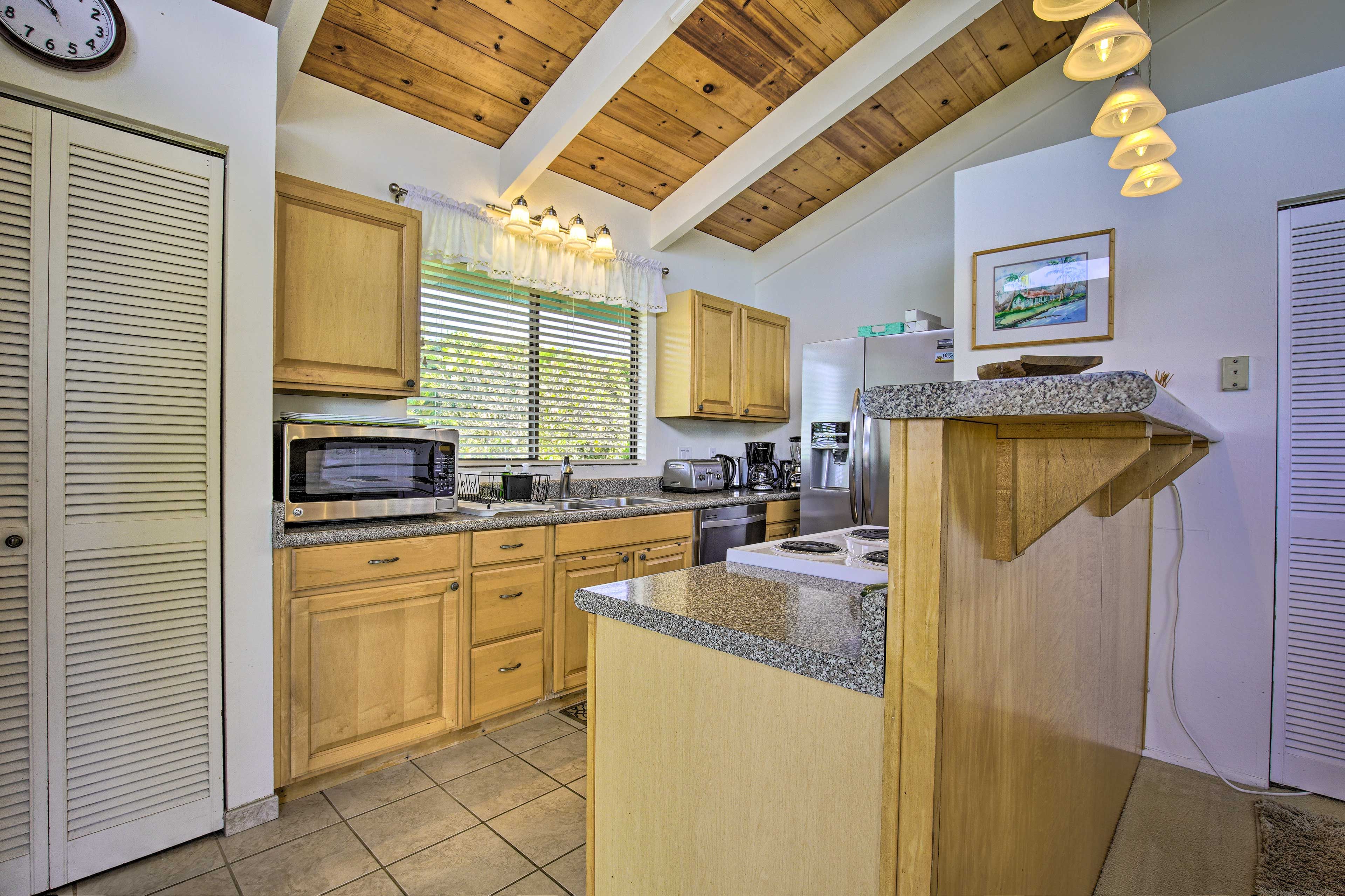 The full kitchen has everything you'll need.