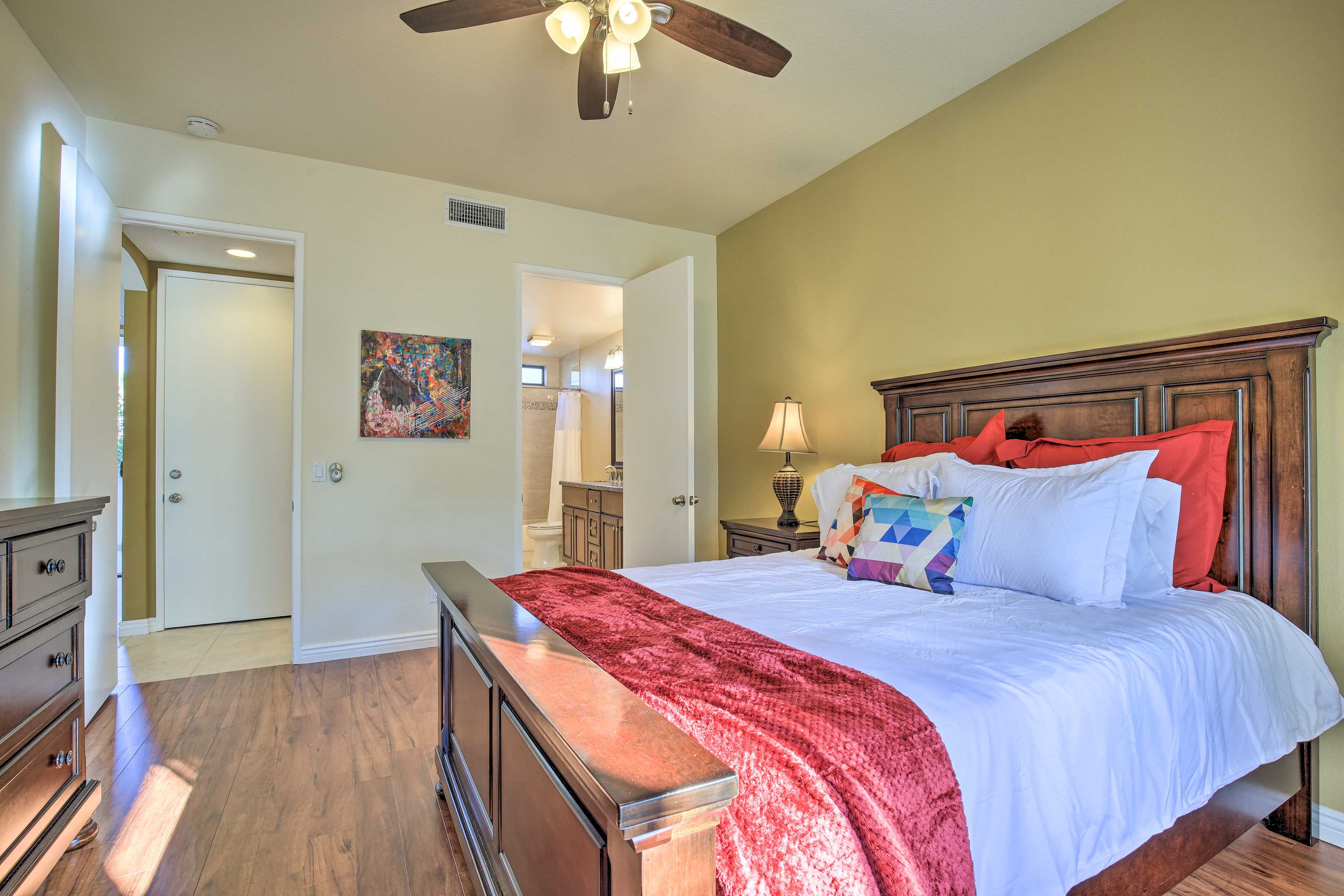 Bedroom 1 | California King Bed | Queen Air Mattress