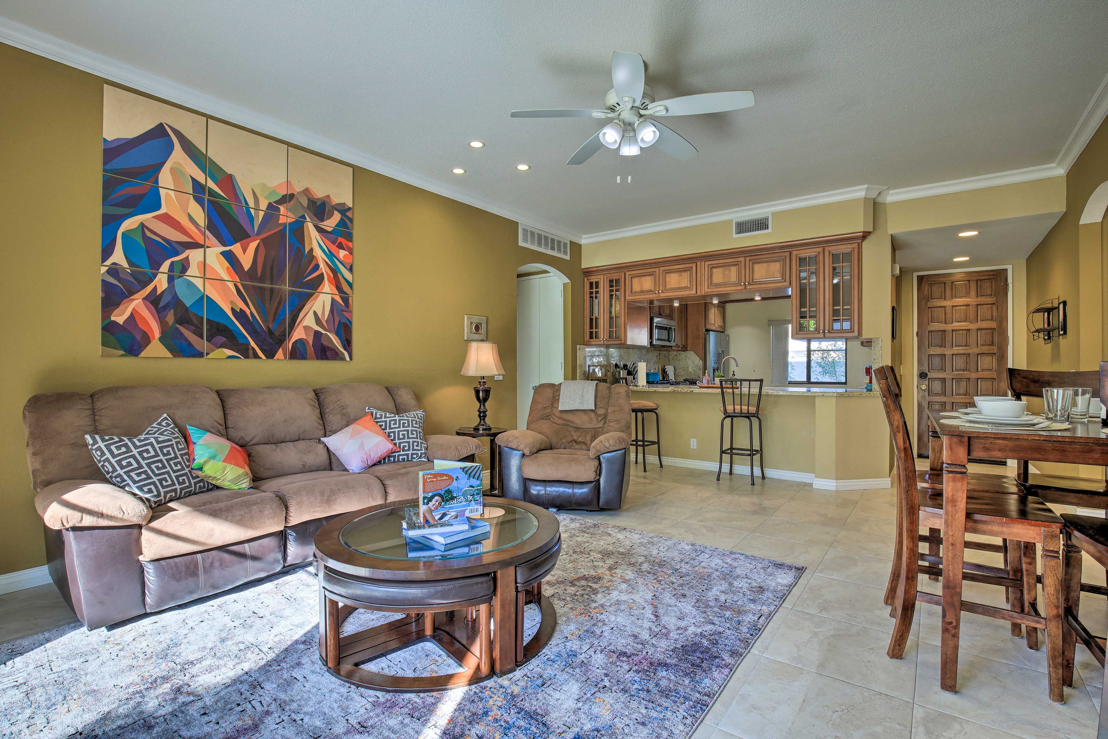 Cathedral City Vacation Rental | 2BR | 2BA | 1,212 Sq Ft | Step-Free Access
