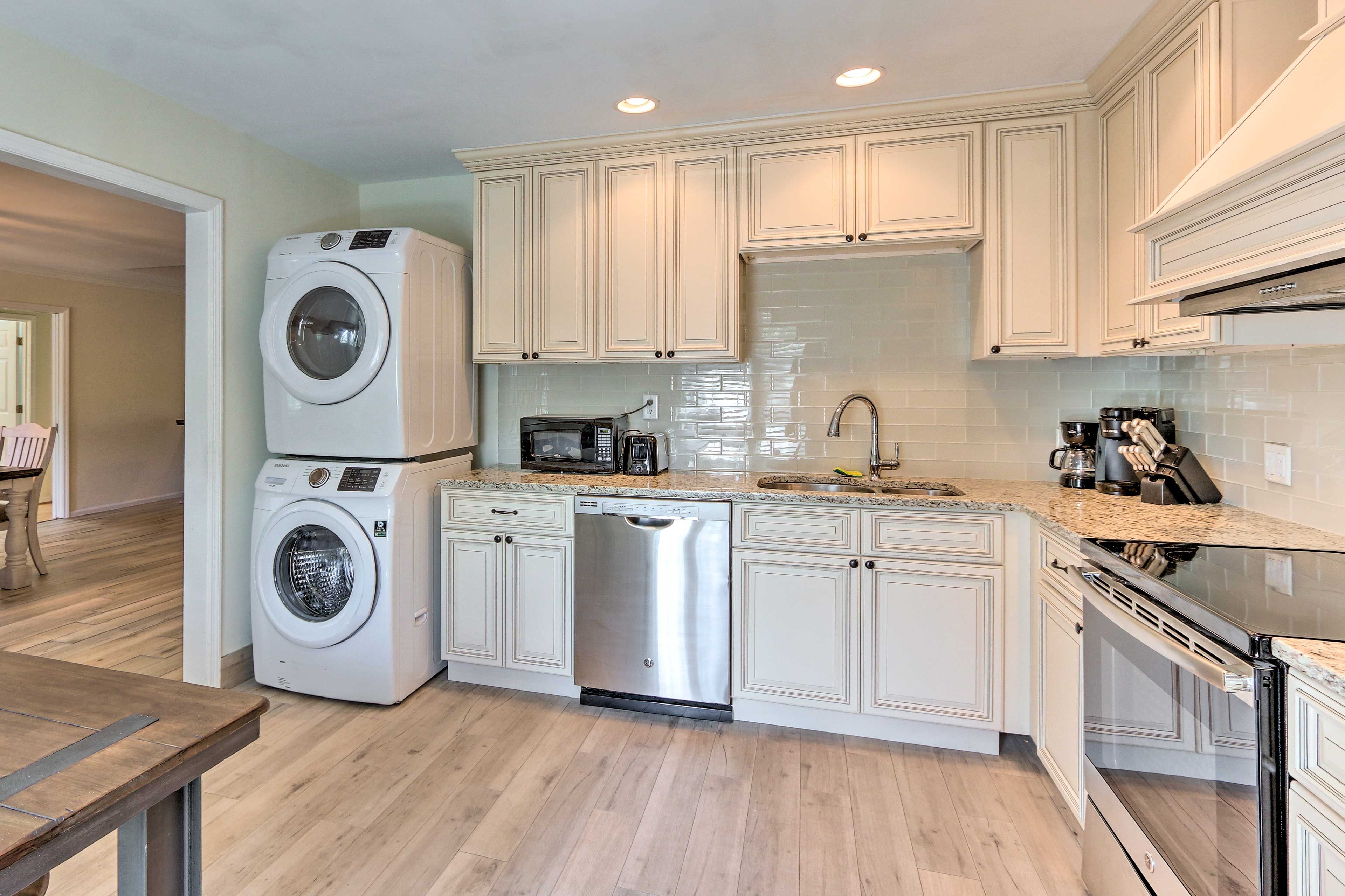 There's also a washer and dryer.