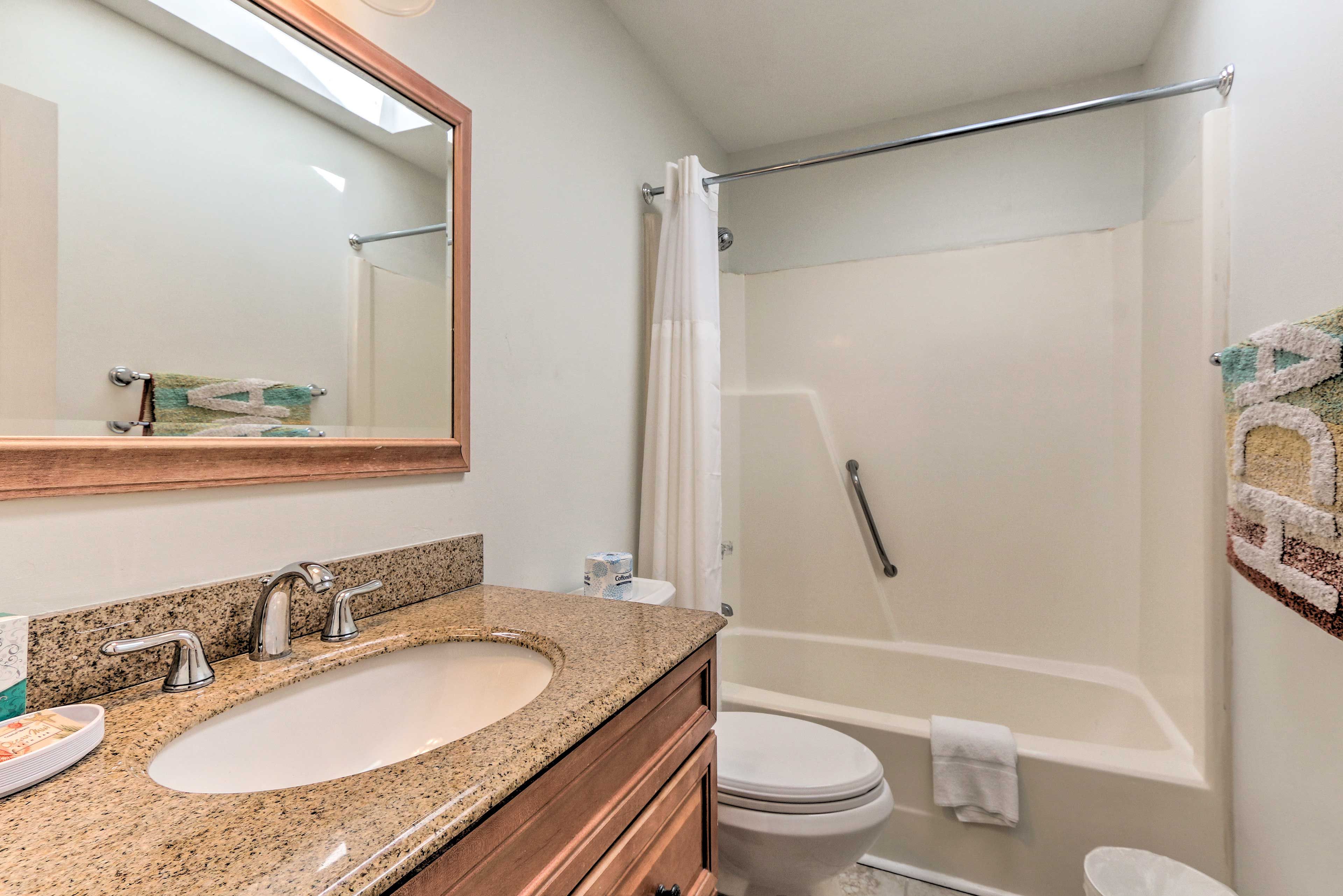 Wash up with the complimentary toiletries.