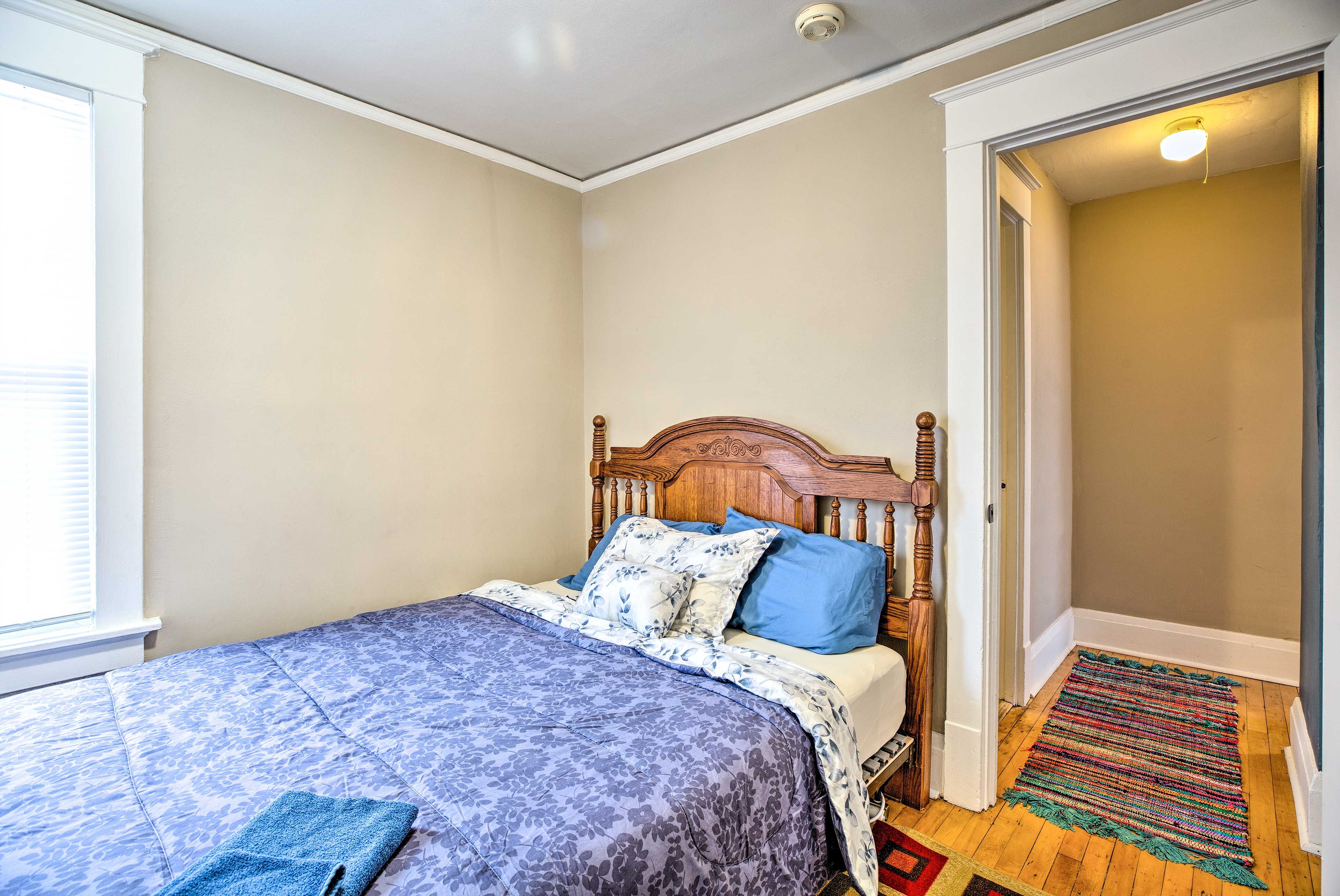 The second bedroom also hosts a queen bed.
