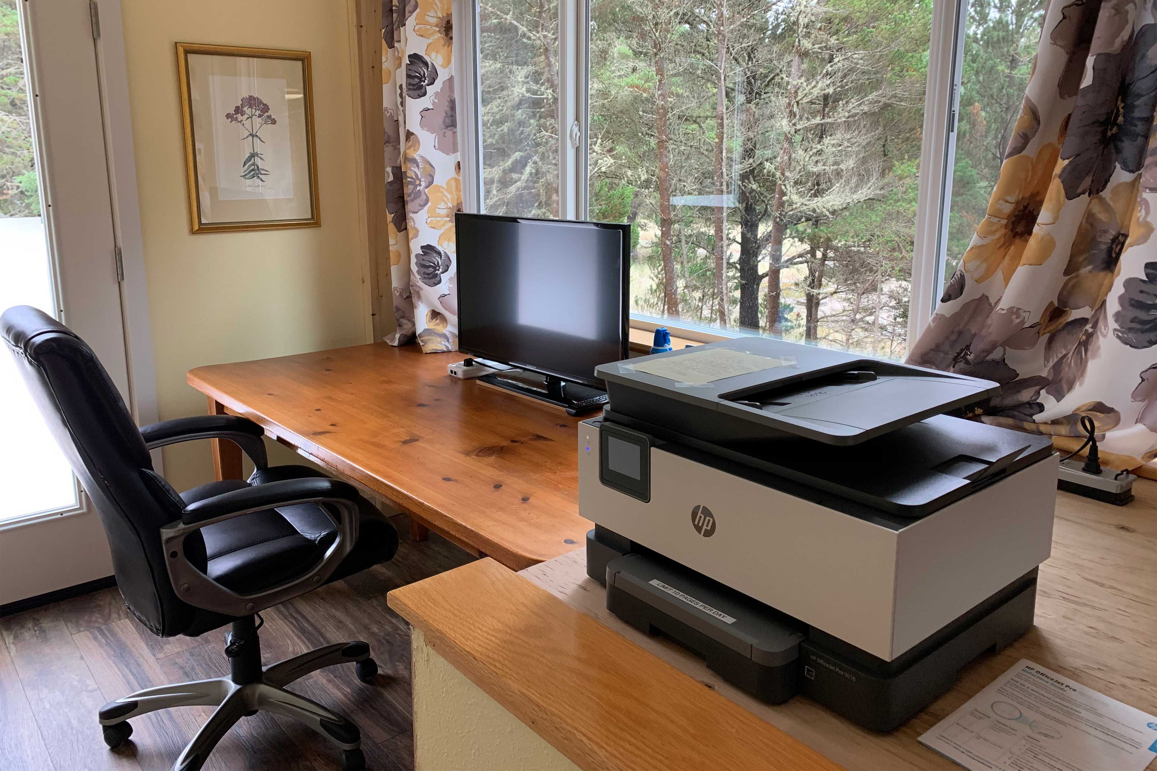 Upstairs Living Room | Desk | Monitor | Printer