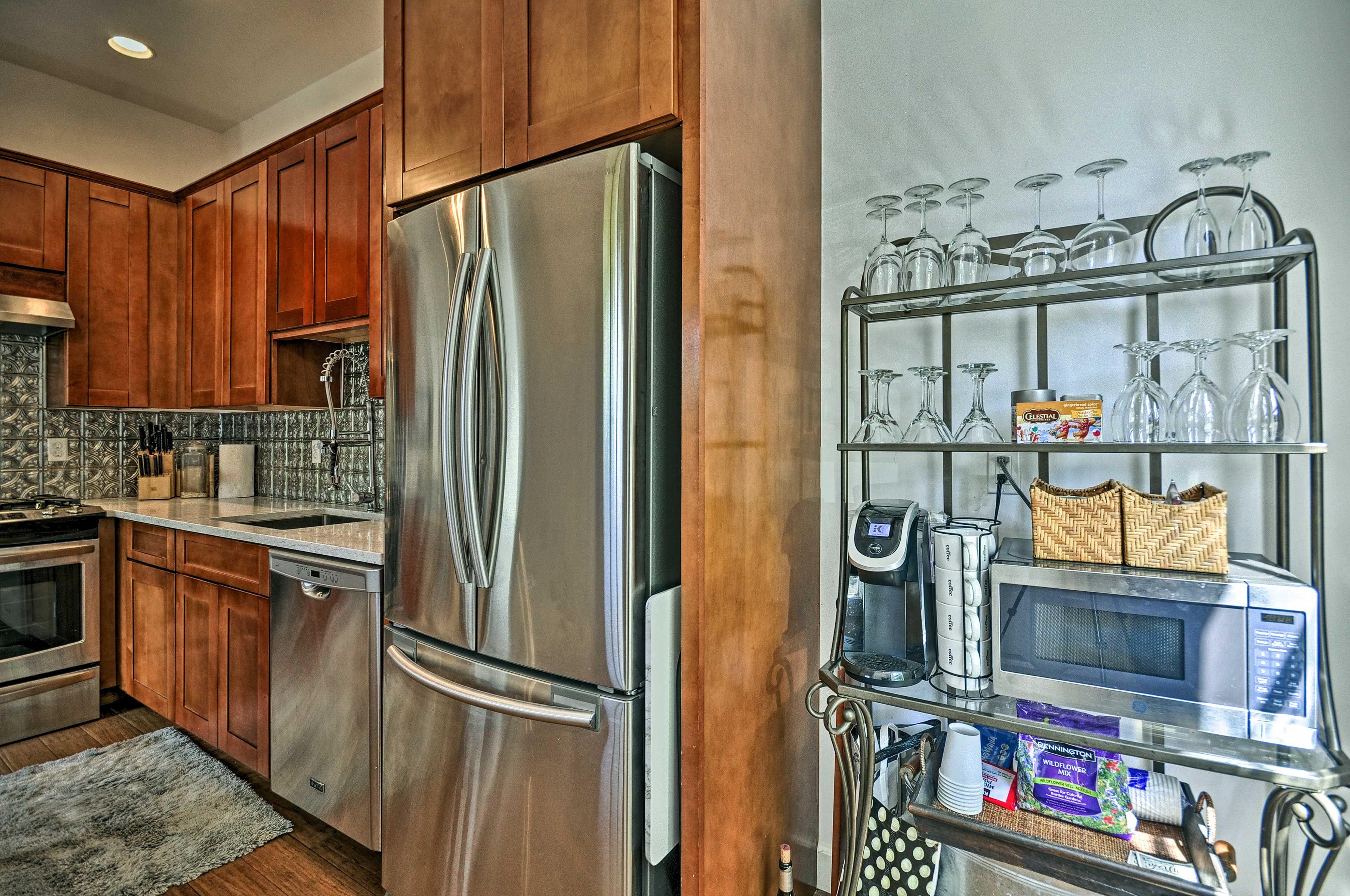 Start your morning with a cup of coffee fresh from the Keurig.