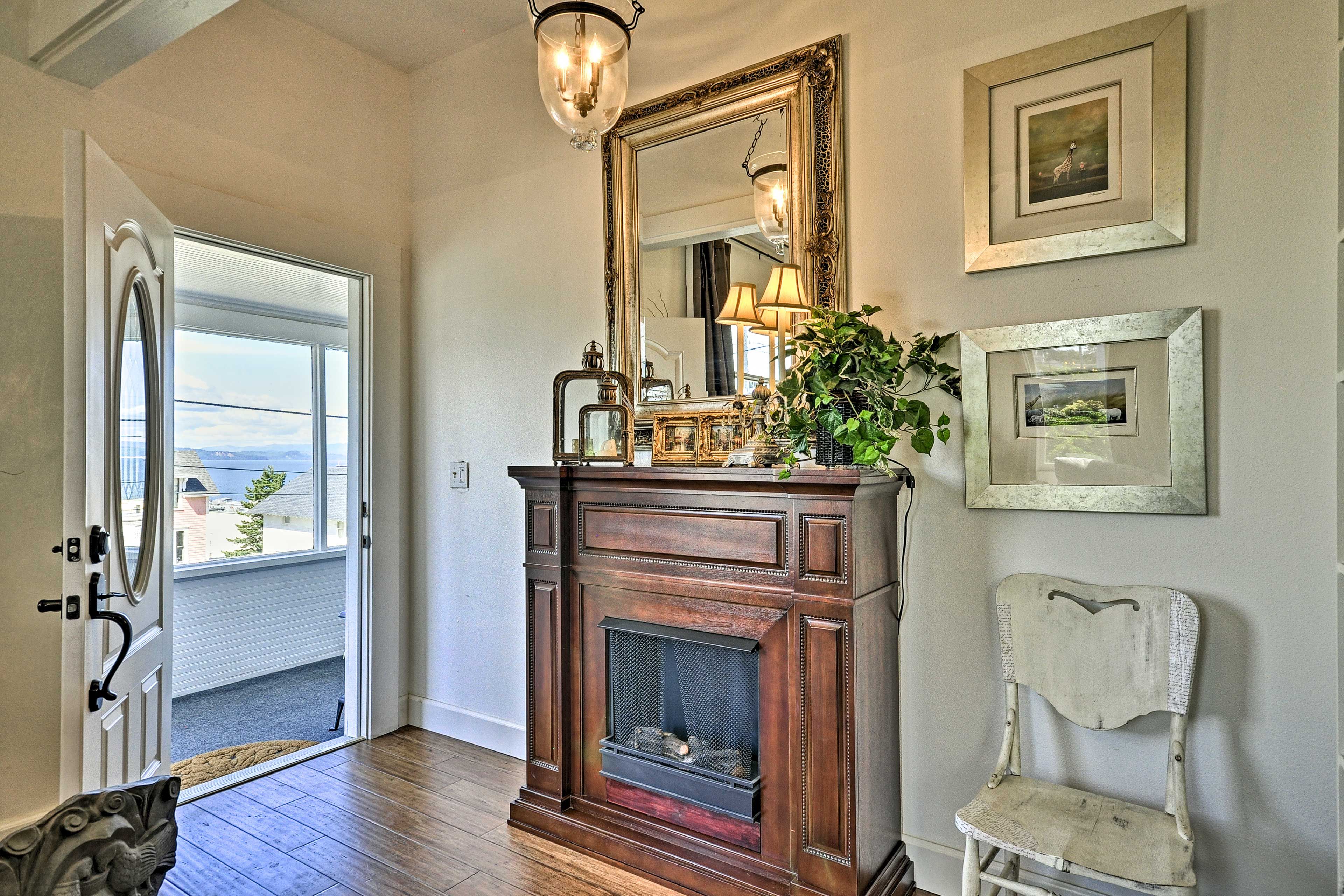 Turn on the fireplace on chilly evenings.