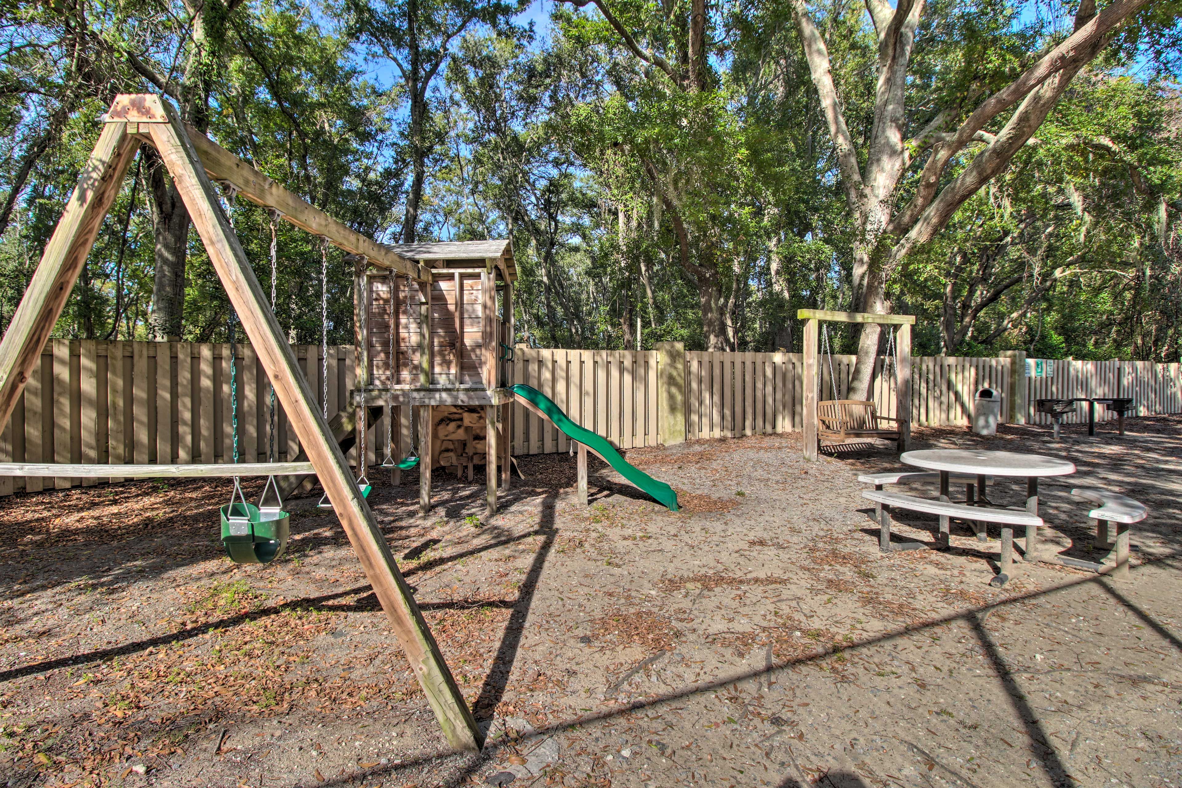 Take the kids to swing & slide!