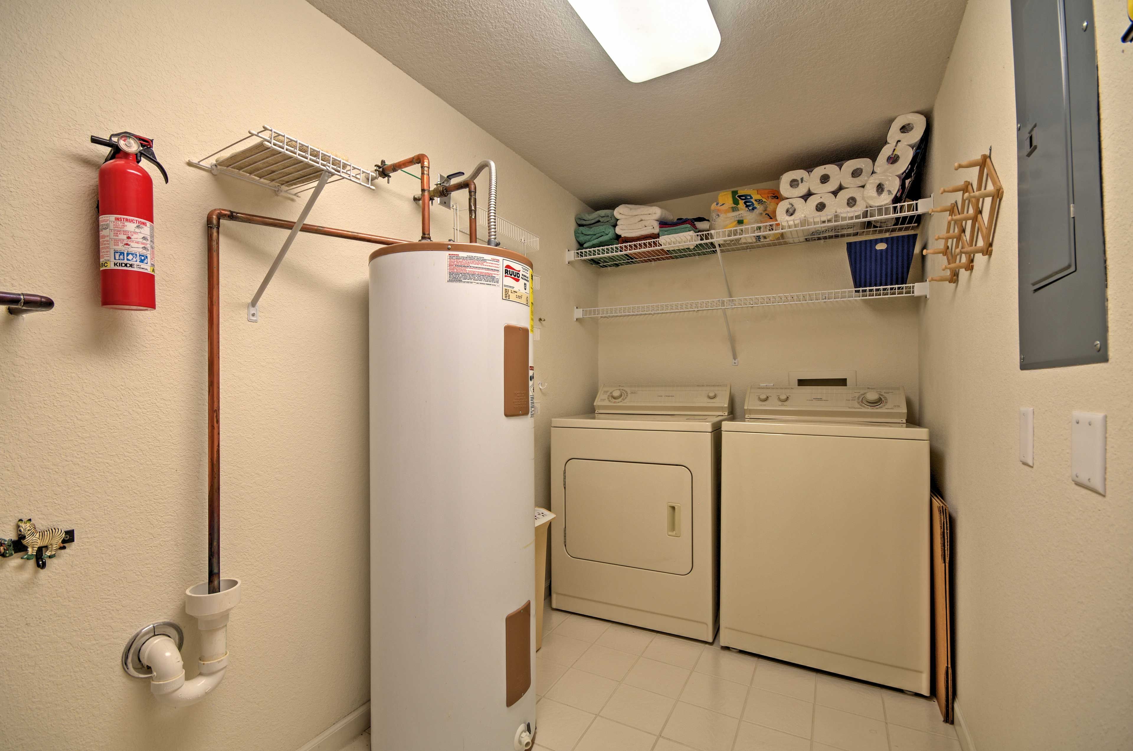 Keep your clothes fresh and clean with the laundry machines!