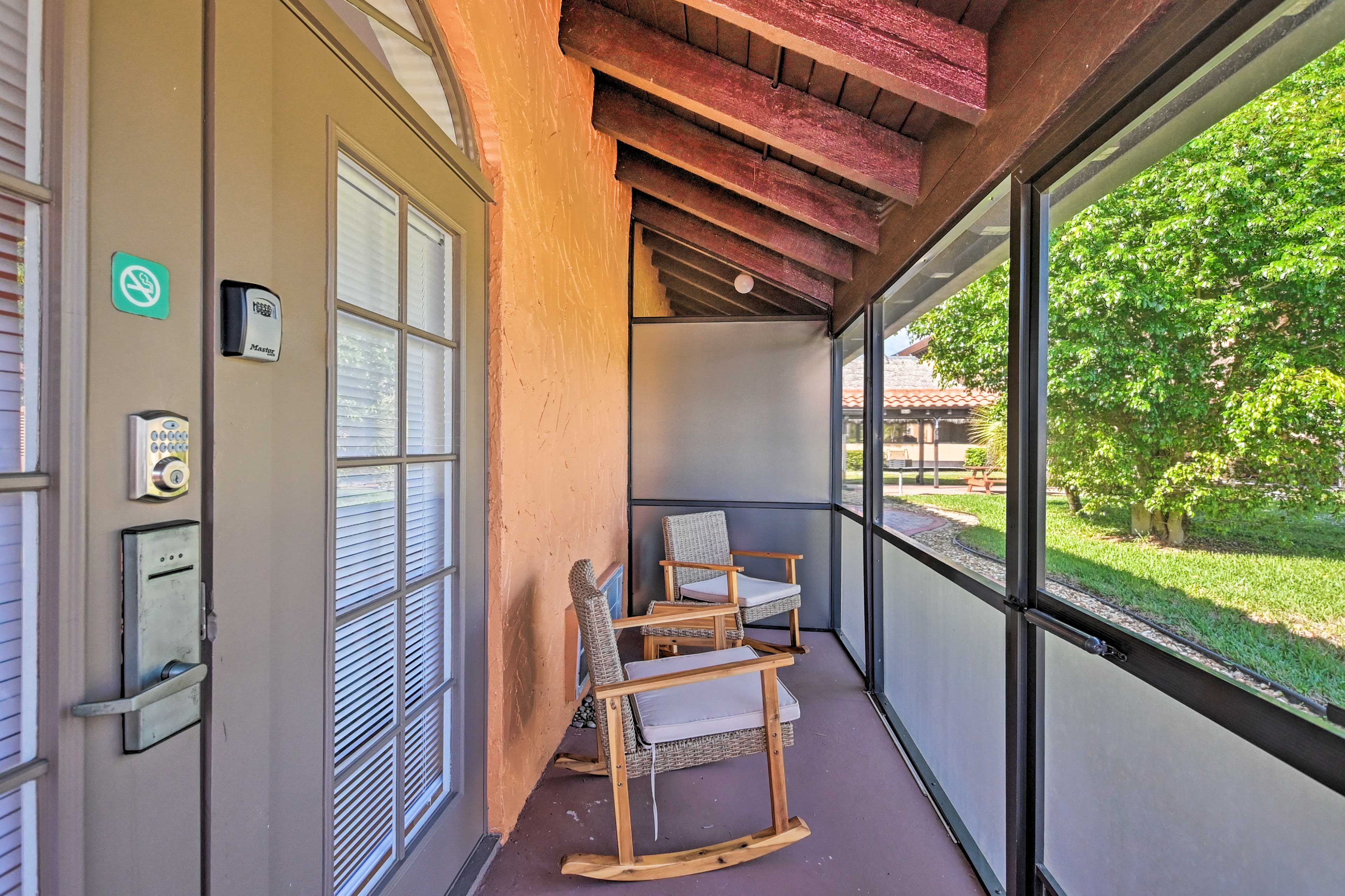 Kick back and relax on the enclosed patio.