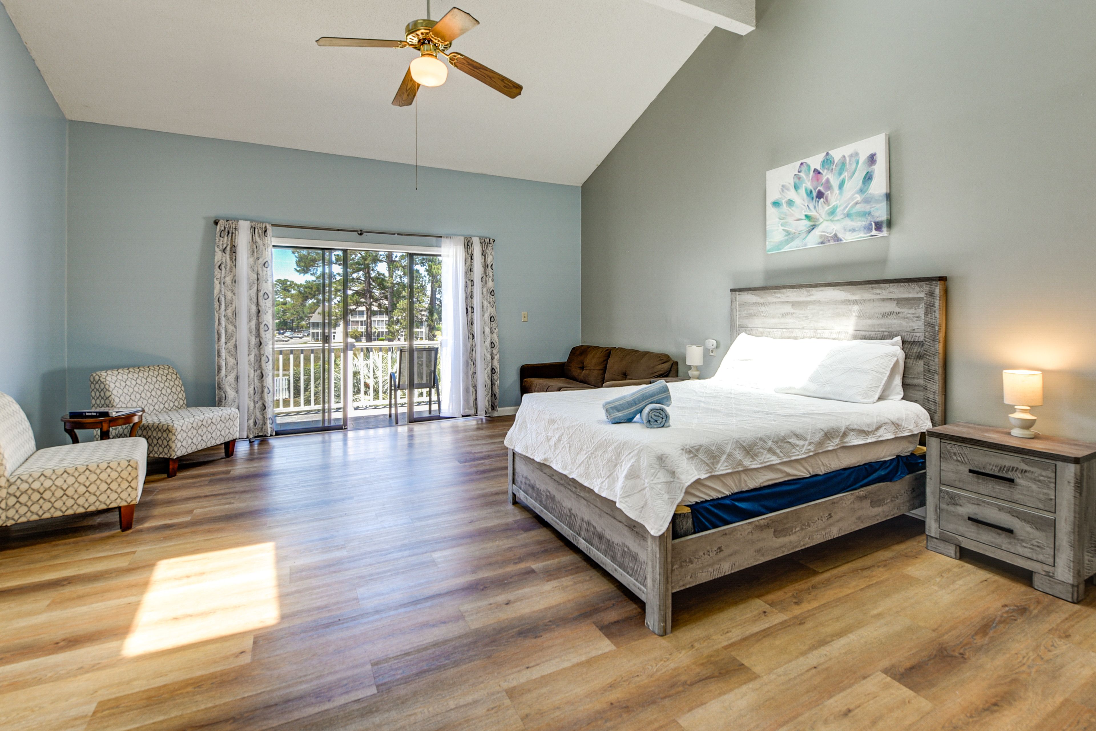 Studio | Living & Sleeping Area | Queen Bed | Full Sleeper Sofa