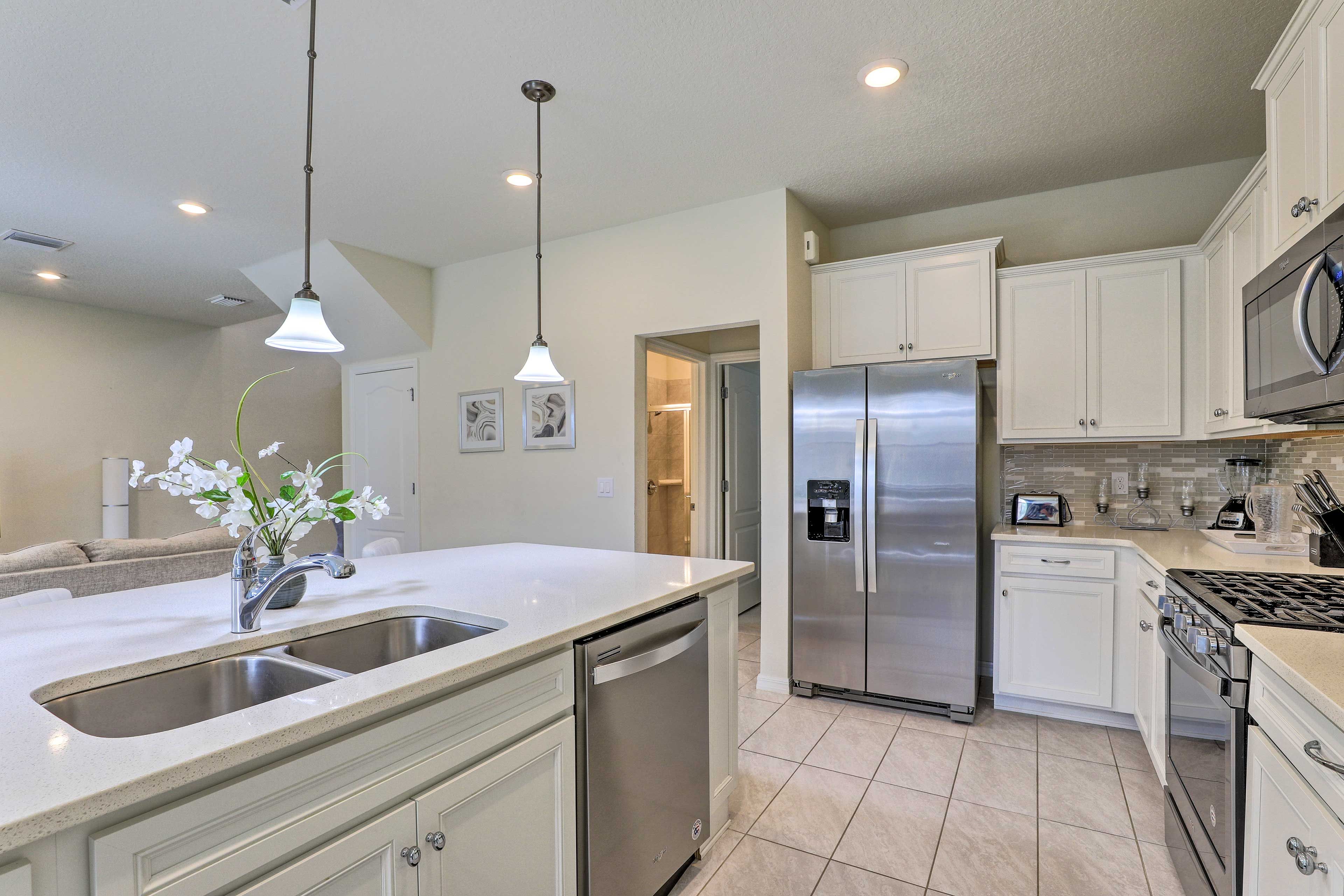 You'll find all of the bells and whistles of a standard kitchen here!