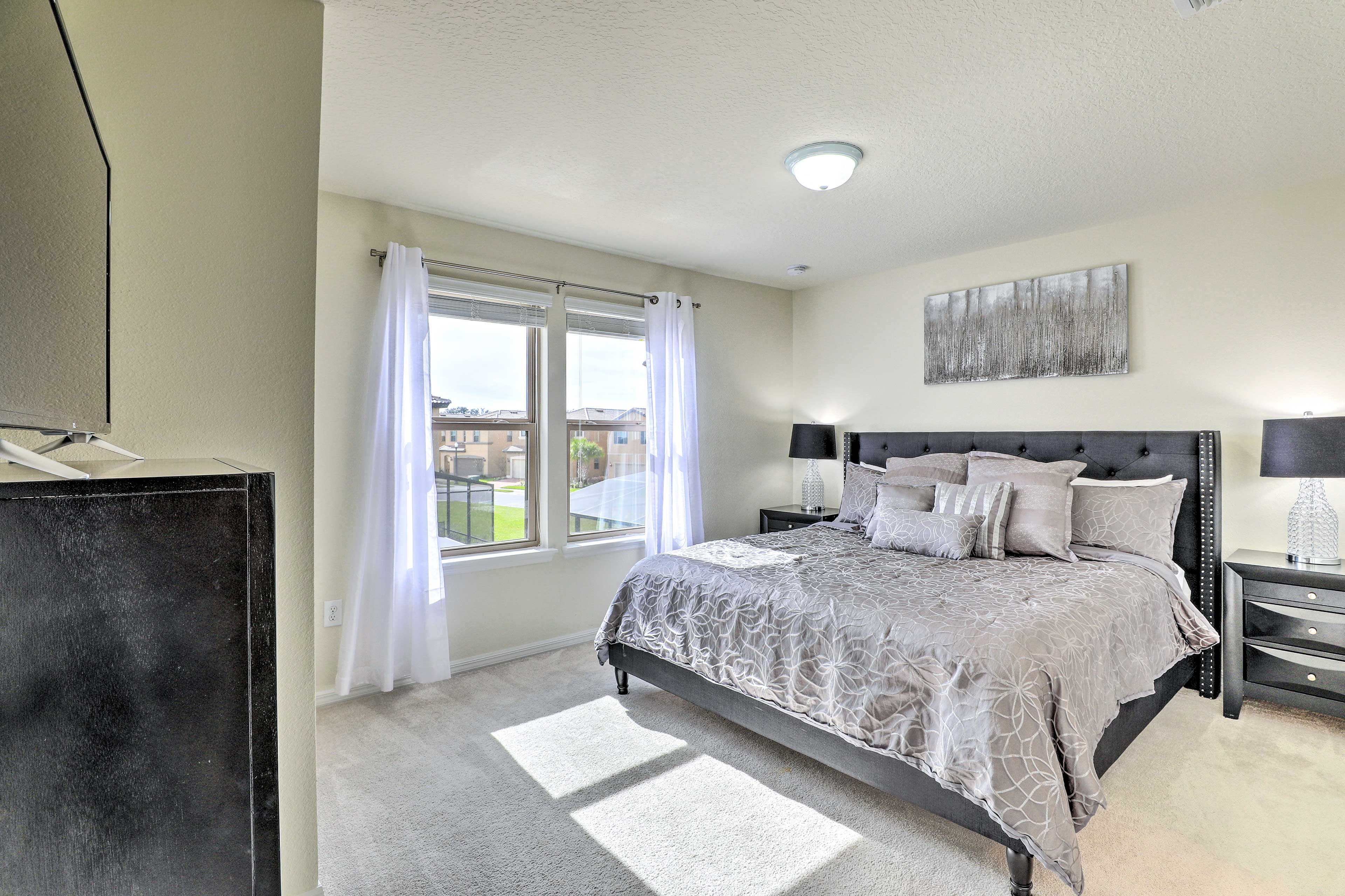 The second bedroom is also home to a king-sized bed.