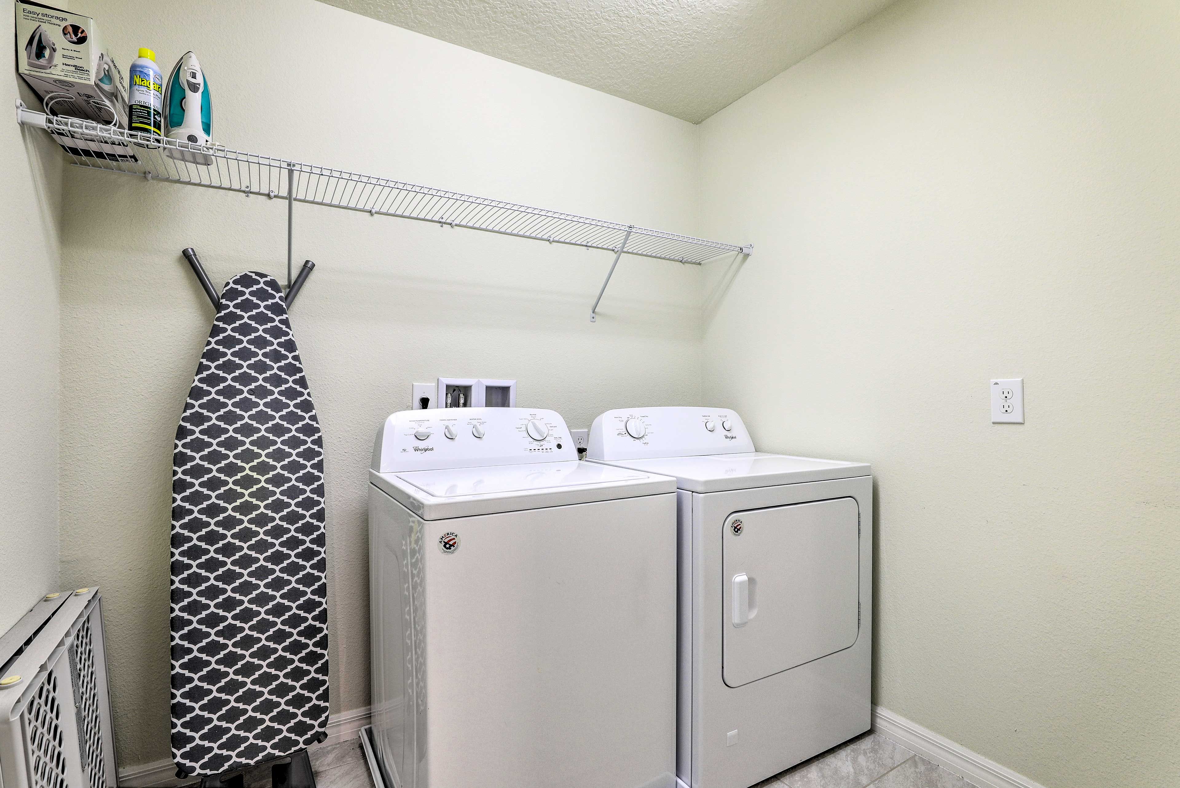 Laundry days are never a hassle with the convenient in-home washer and dryer.