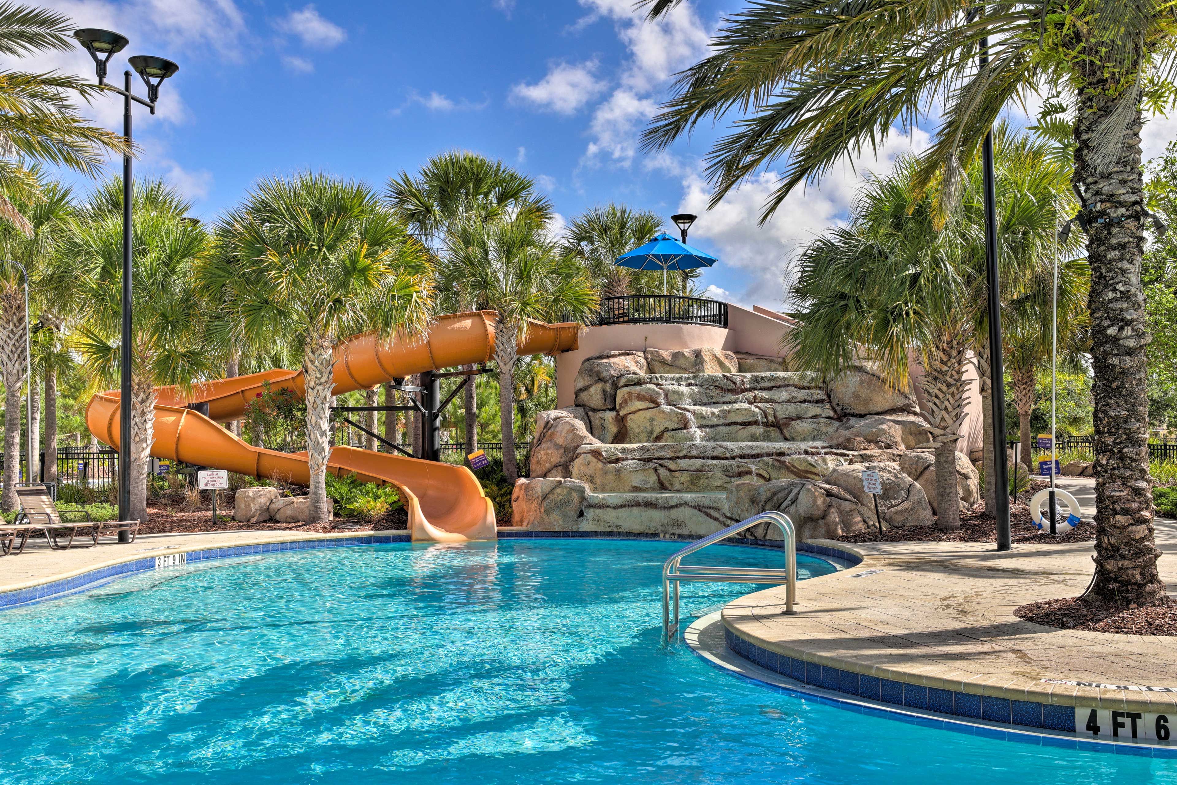 Everyone in the family will love a trip down the water slide.