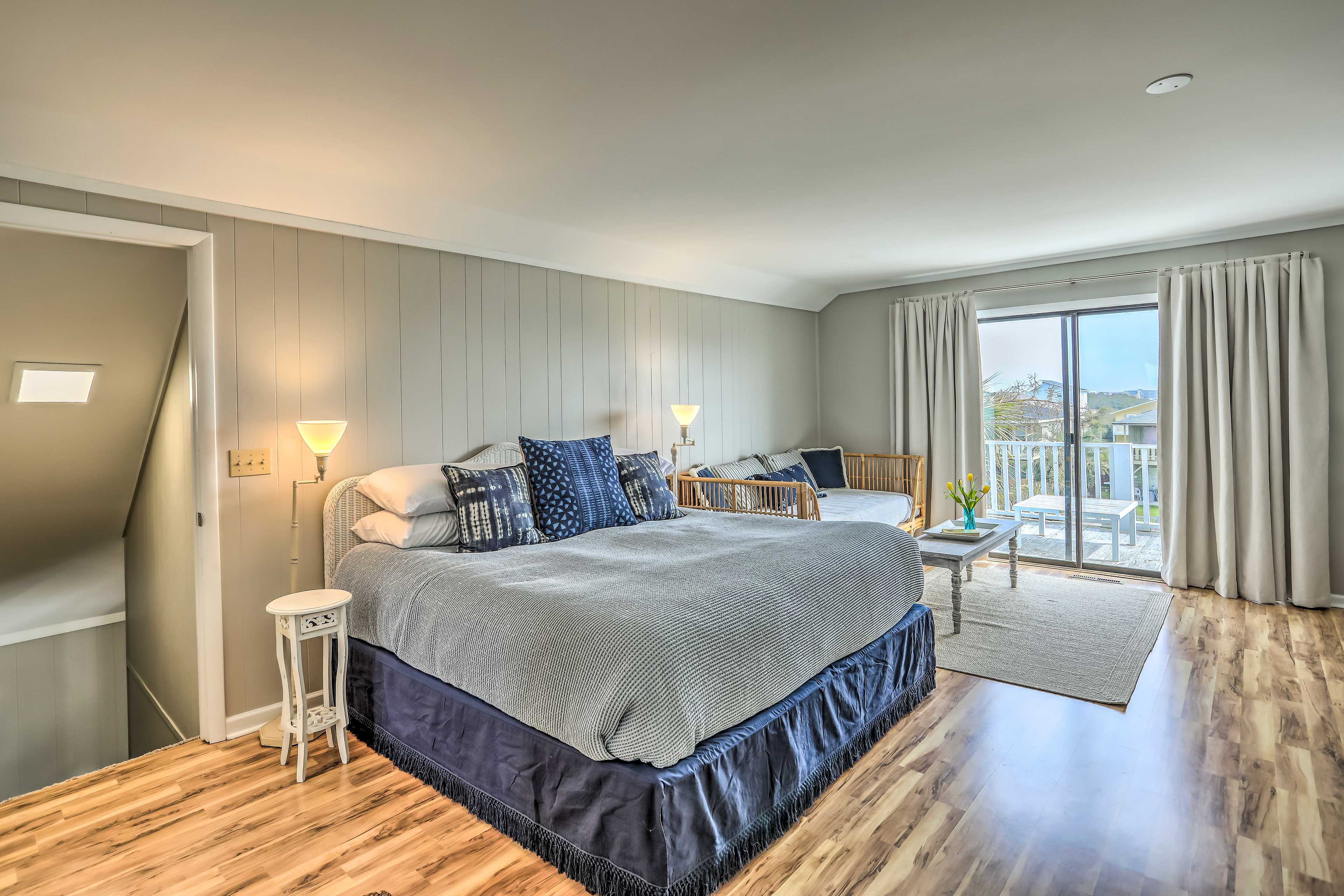 Bedroom 1 | King Bed | Twin Bunk Bed | Twin Daybed | Linens Provided | 2nd Floor