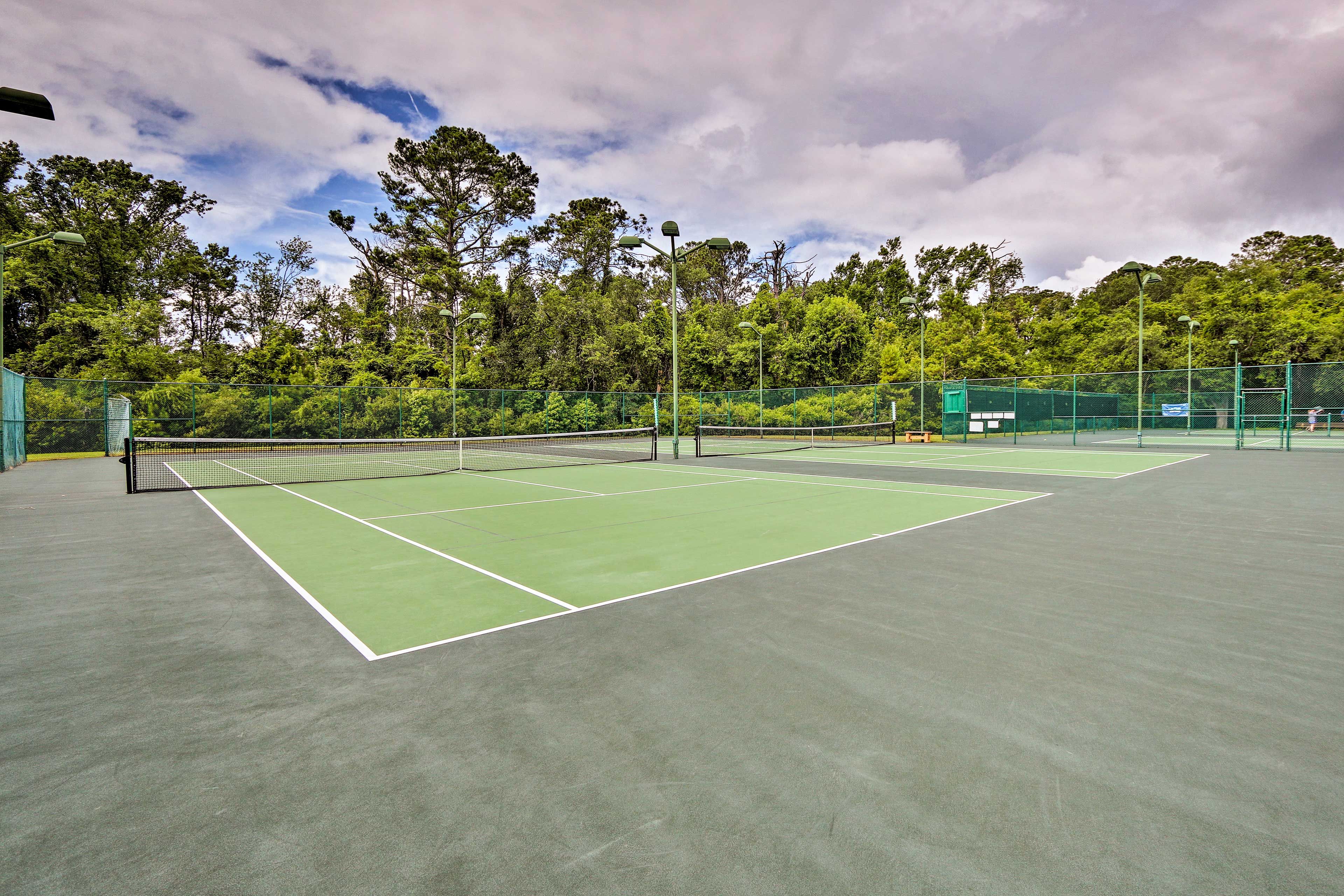 Play a few rounds of tennis.