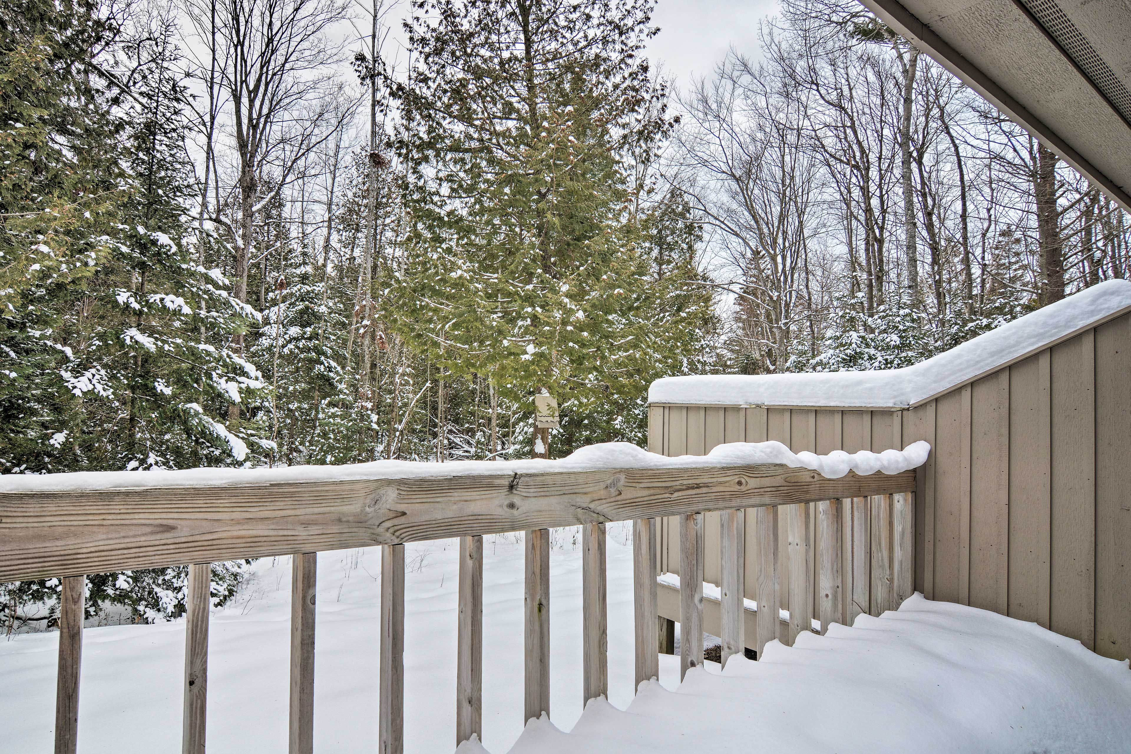 In warmer months, step out on the deck for fresh air!