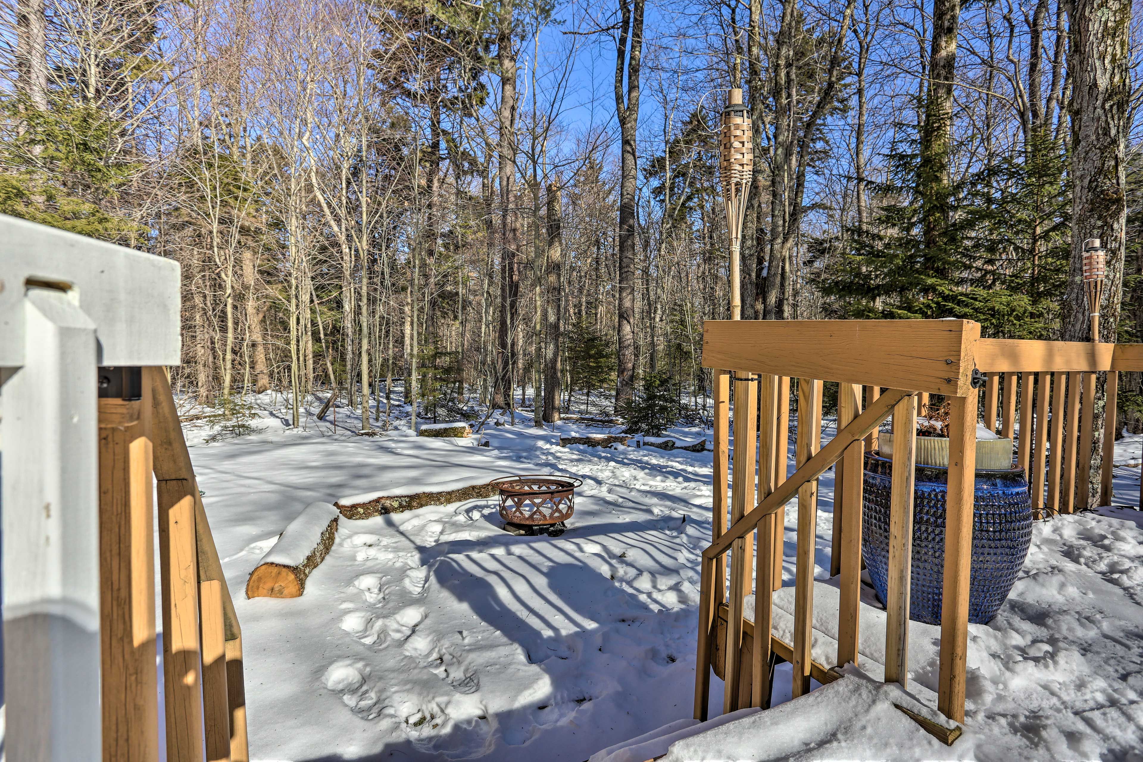 Gather around the fire pit to swap s'mores & stories!