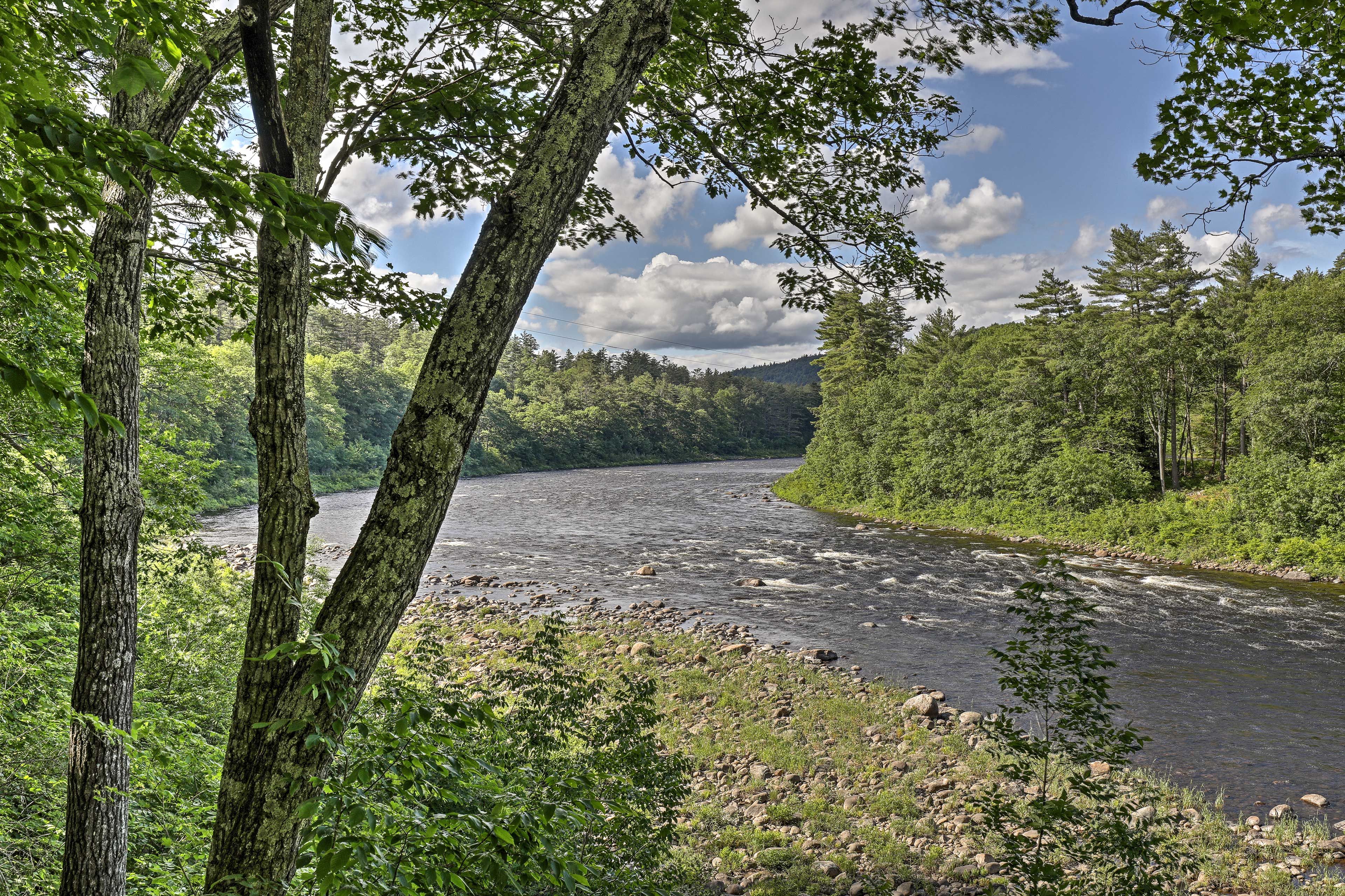 Admire scenic riverfront sunset each evening.