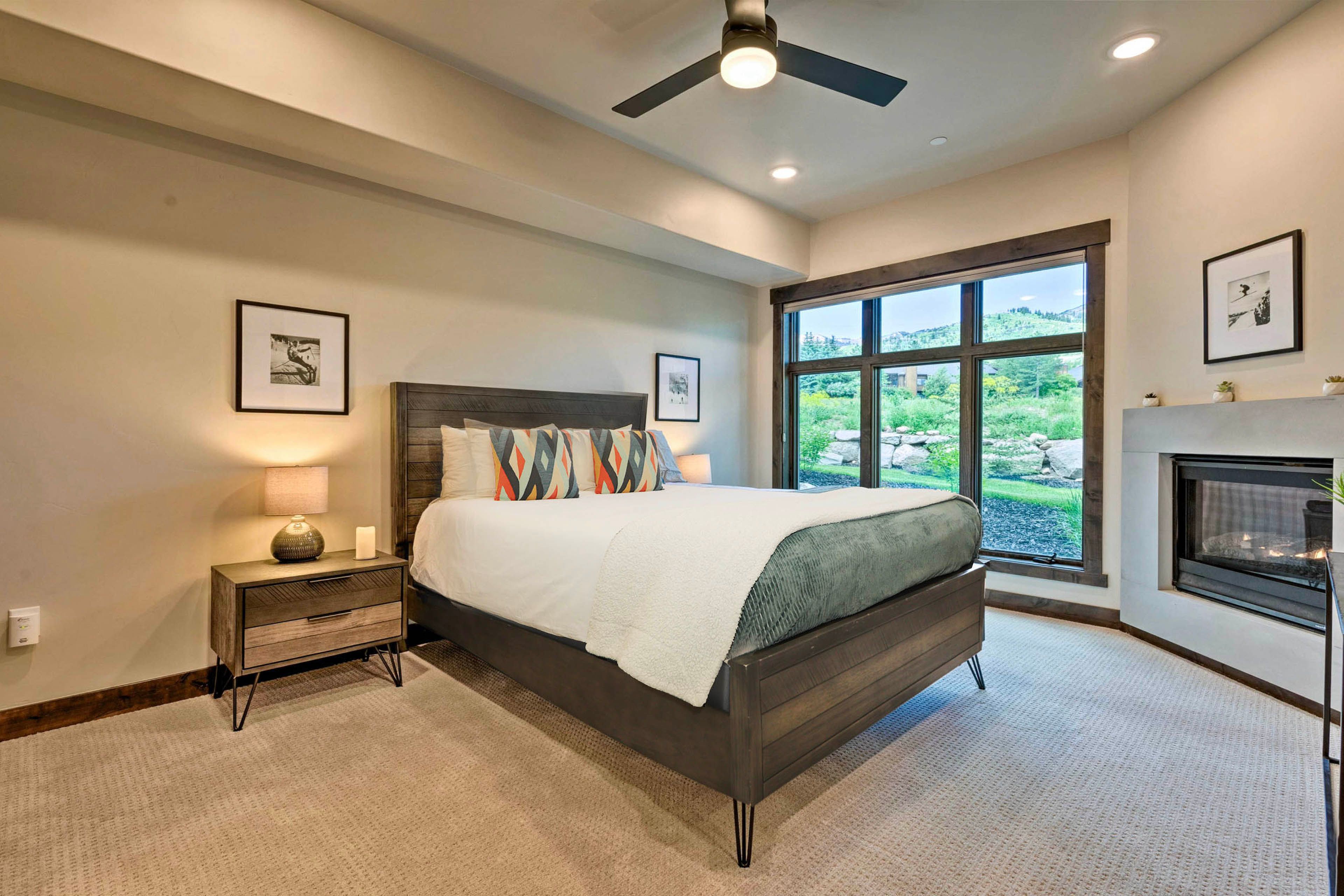 Bedroom 2 | Queen Bed | Gas Fireplace | Smart TV | En-Suite Bathroom
