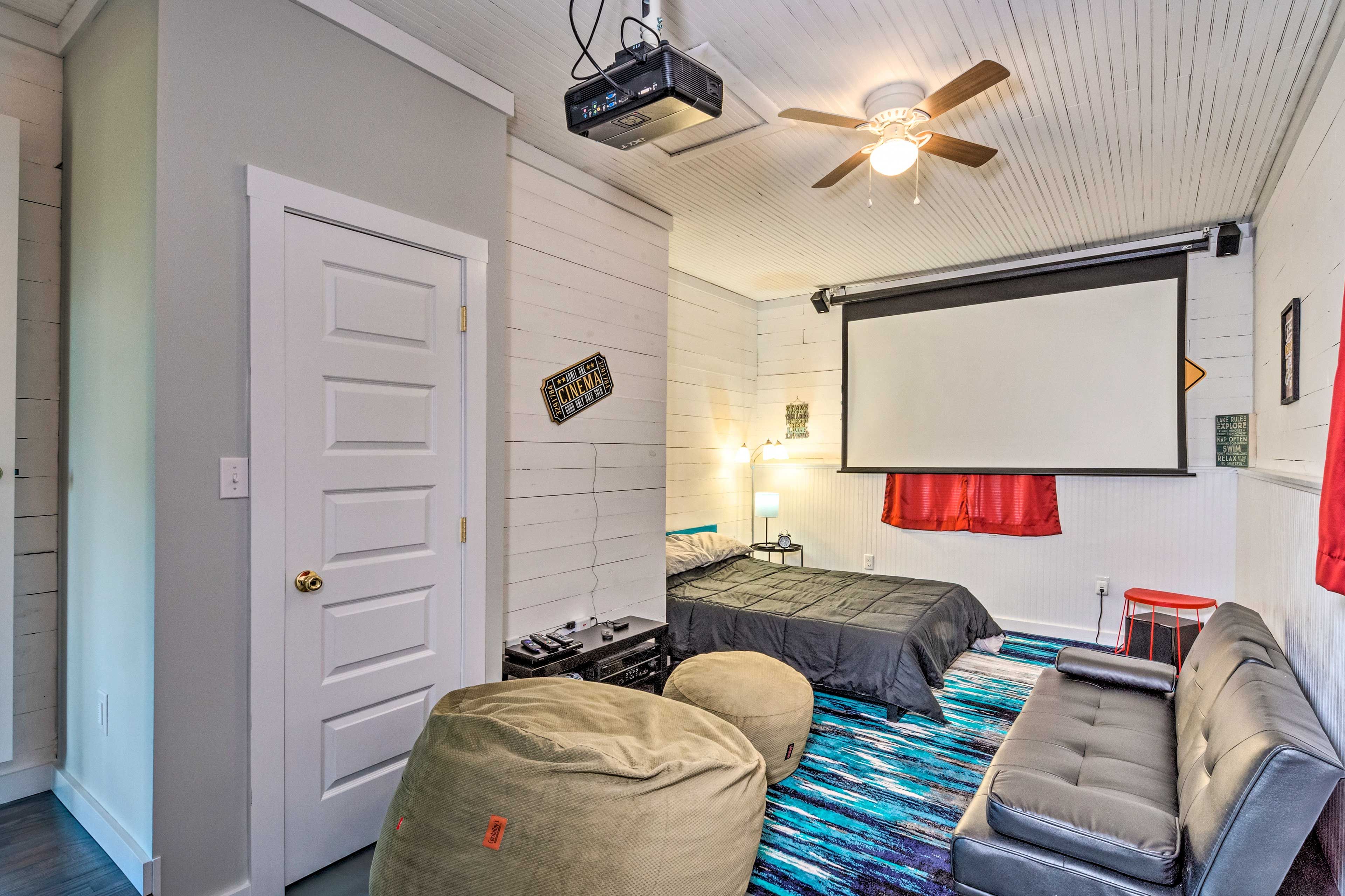Bedroom 3 | Queen Bed | Full Futon | Projector Screen