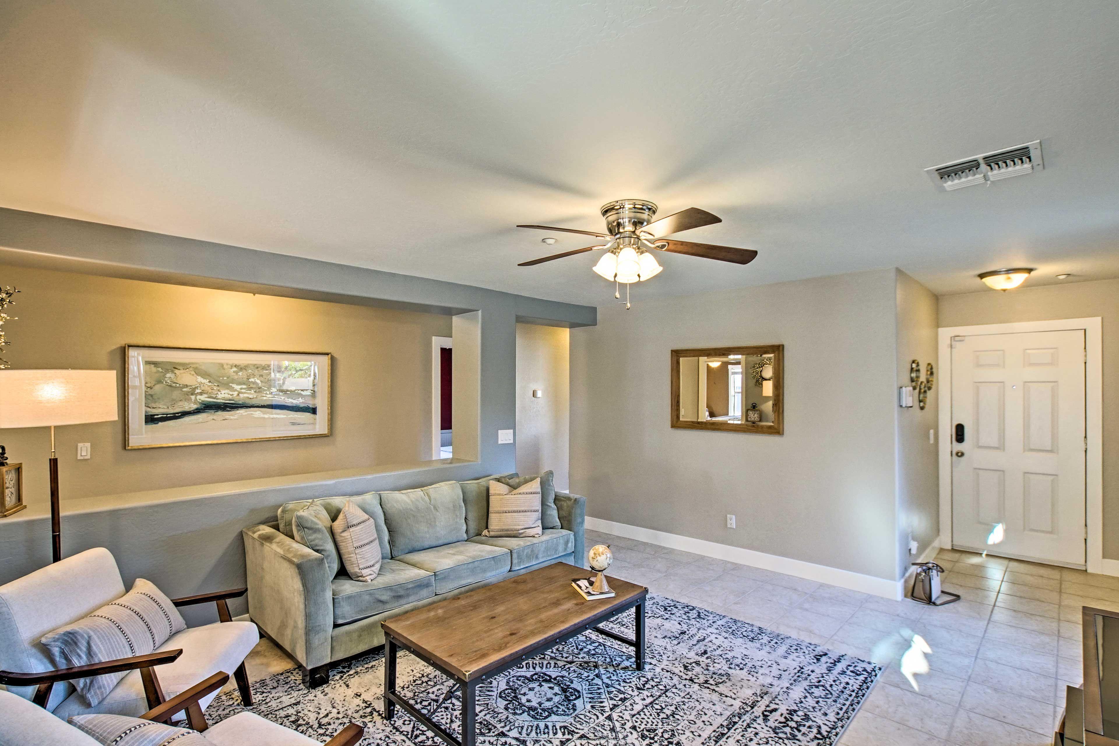 Kick back in the air-conditioned interior.