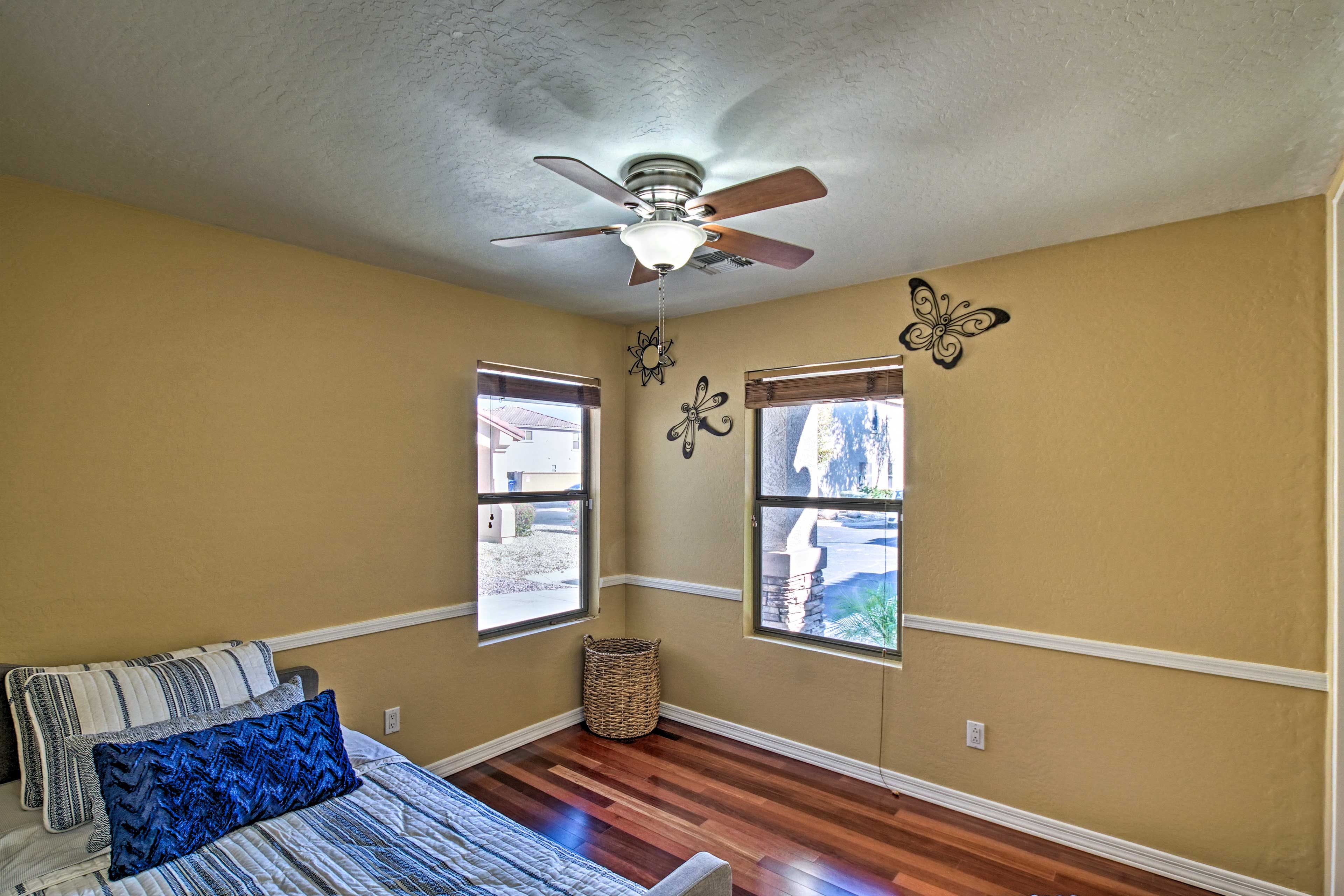 The third bedroom hosts a twin bed with a twin trundle.