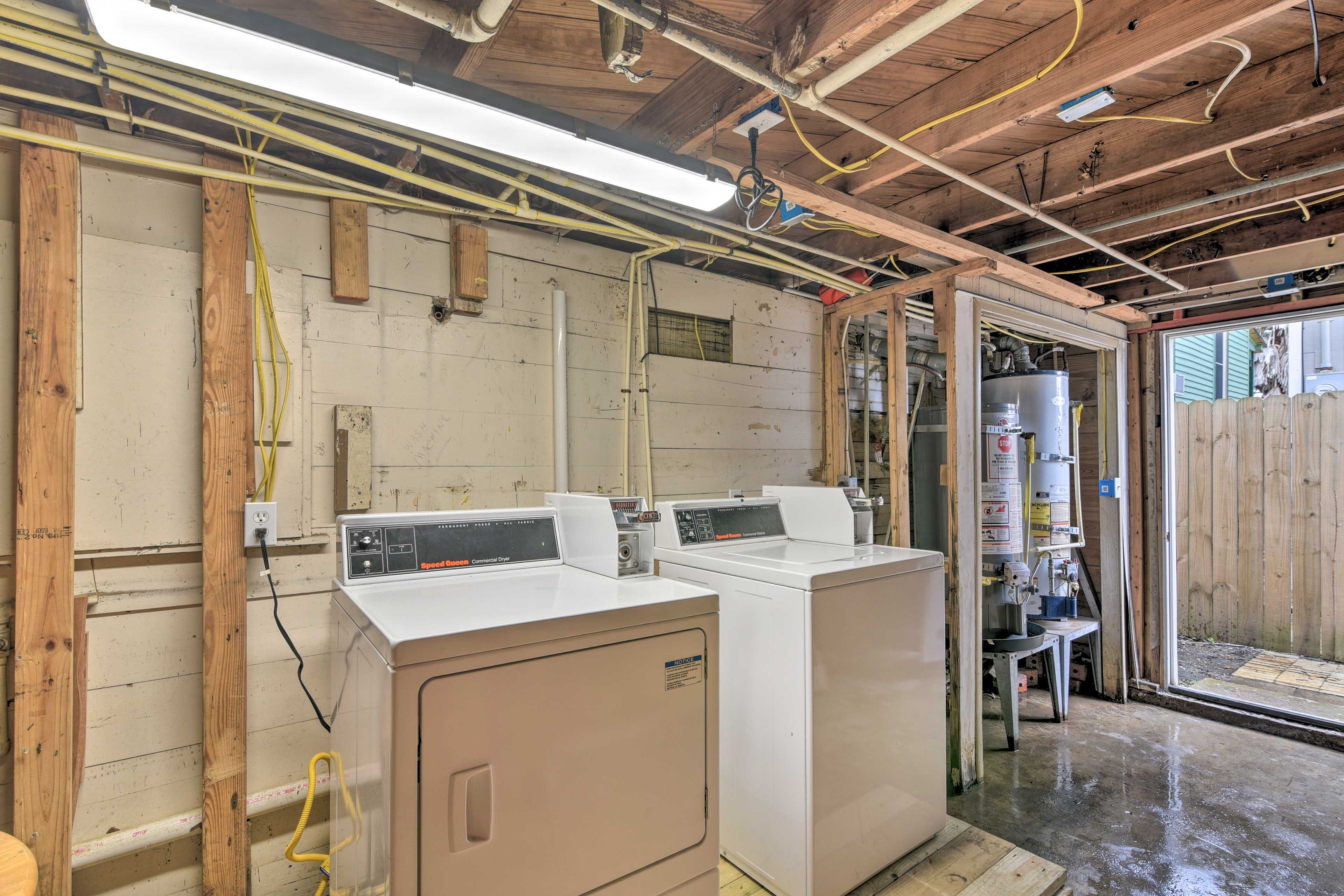 The unit boasts shared access to the washer and dryer.