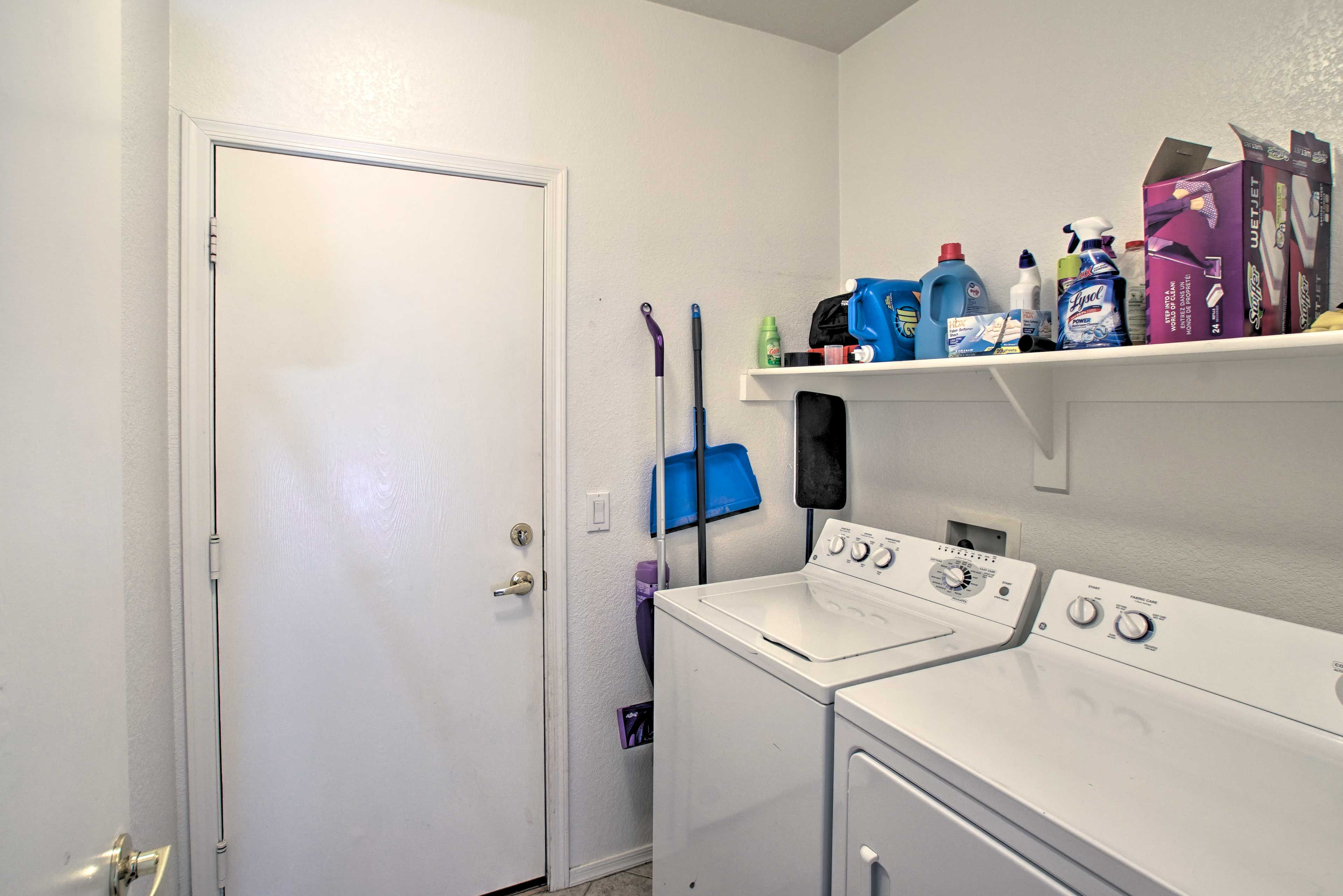 For longer stays, make use of the washer/dryer.